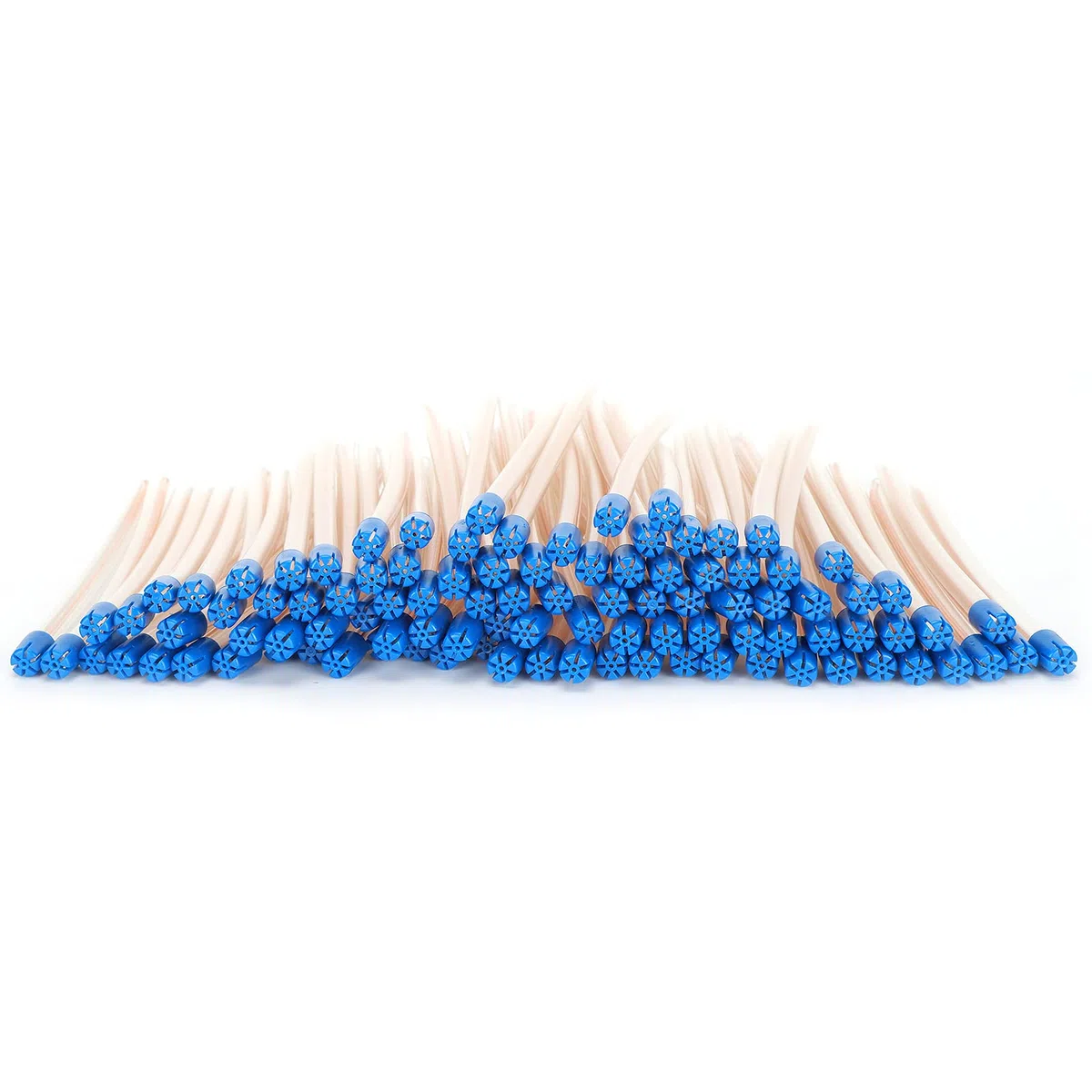 100 Pajitas Desechables para Eyector de Saliva, Puntas de Succión sin Látex, Tubo Transparente Flexible con Puntas Azules, Accesorios para el Cuidado Bucal
