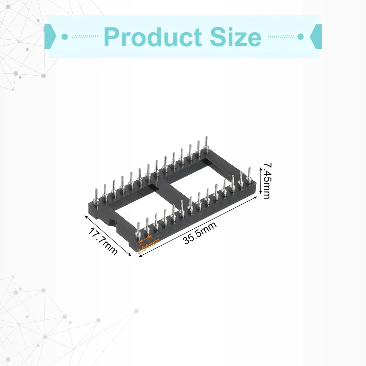 QUARKZMAN 17 Piezas Kit De Adaptadores De Zócalos Para Chips IC DIP Con Paso De 15.24mm Y 28 Pines Redondos Con Paso De 2.54mm/0.1" Para Proyectos De Protoboard Y Diseño De Placas PCB
