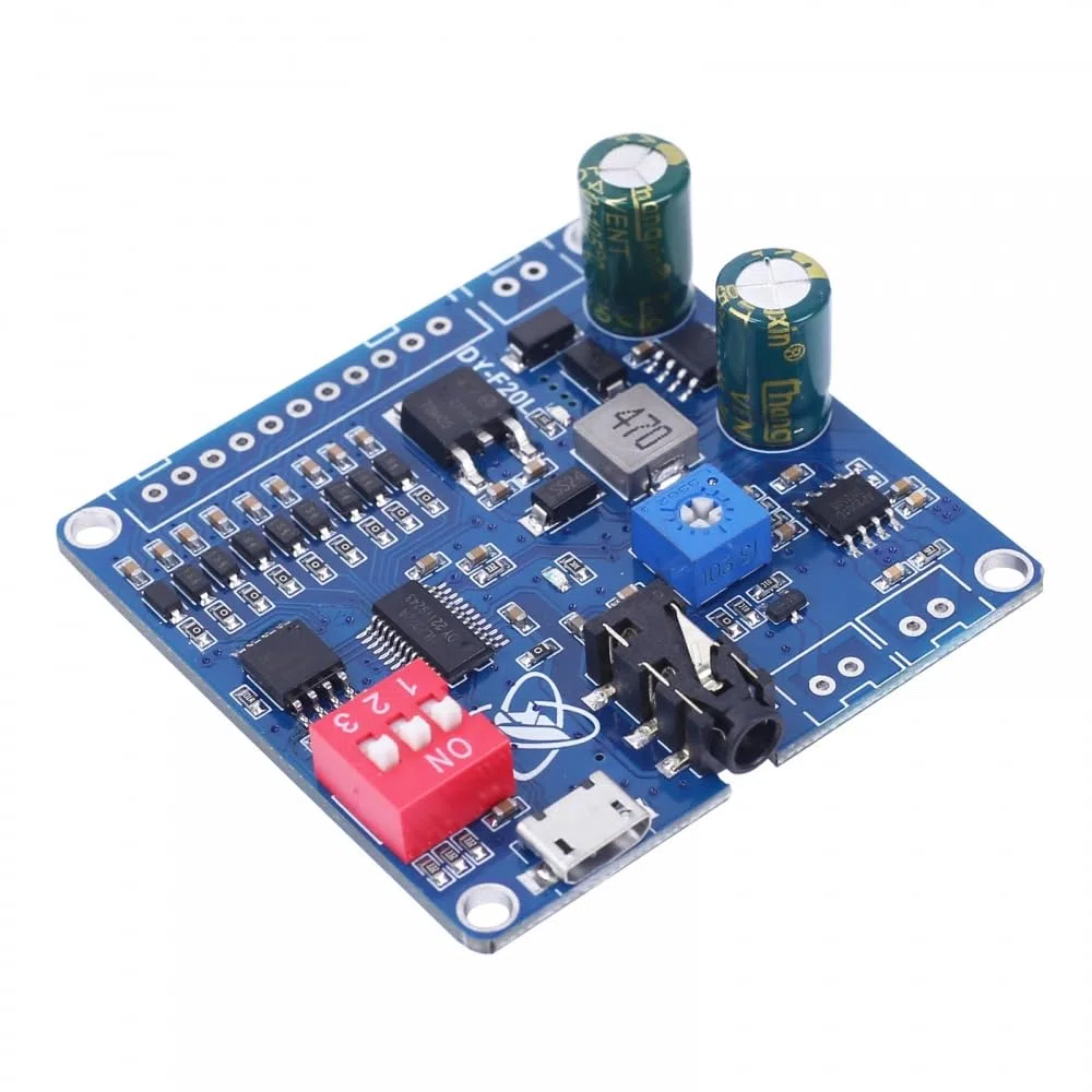 DY-F20L Módulo de reproducción de voz mono, 12 V, 24 V, 10 W, 20 W, tablero de mensajes de voz para fiesta de festival de música