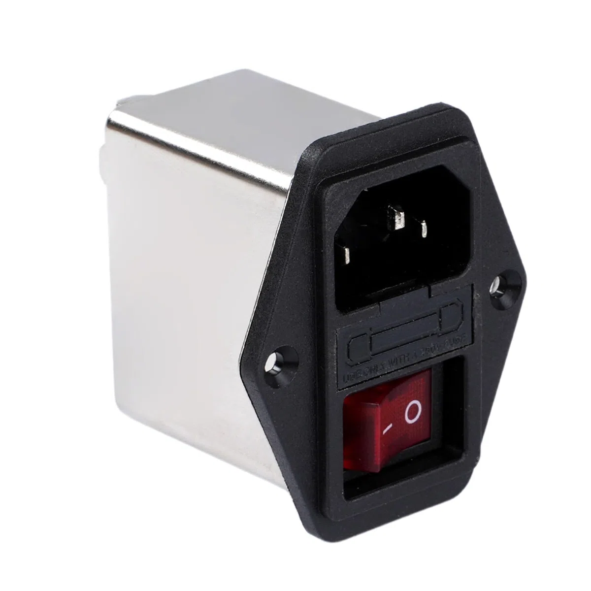 Jadeshay Filtro emi,115V/250V Filtro de Alimentación Enchufe Monofásico Filtros de Interferencia Electromagnética con Fusible para Suprimir Las Interferencias de Impulsos Continuos y Intermitentes