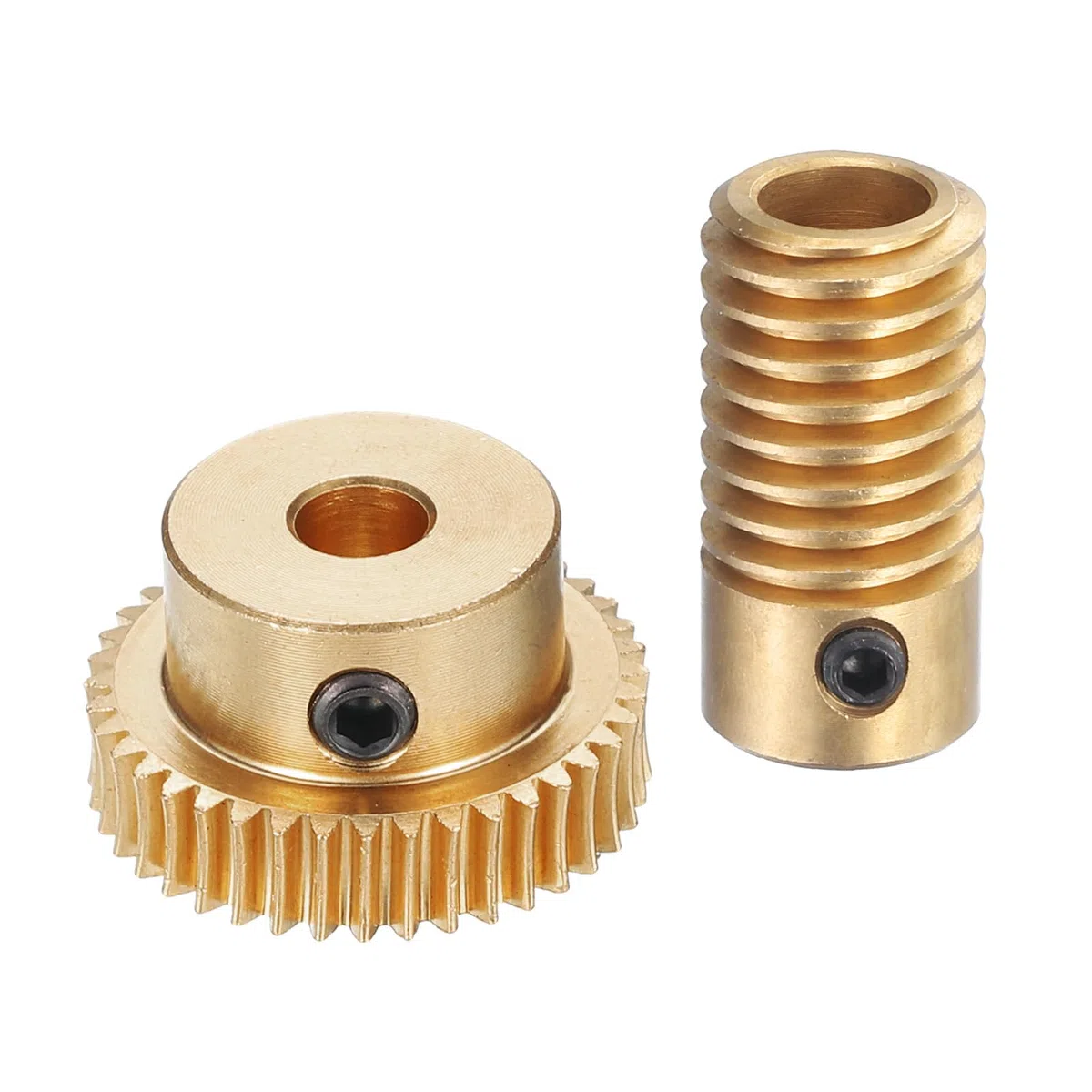 QUARKZMAN Juego de Engranajes de Gusano - Módulo 0.5 Tasa de Reducción 40:1 del Eje del Engranaje de 6mm y del Engranaje de Rueda de 5mm Engranaje de Transmisión de 40T (Latón)