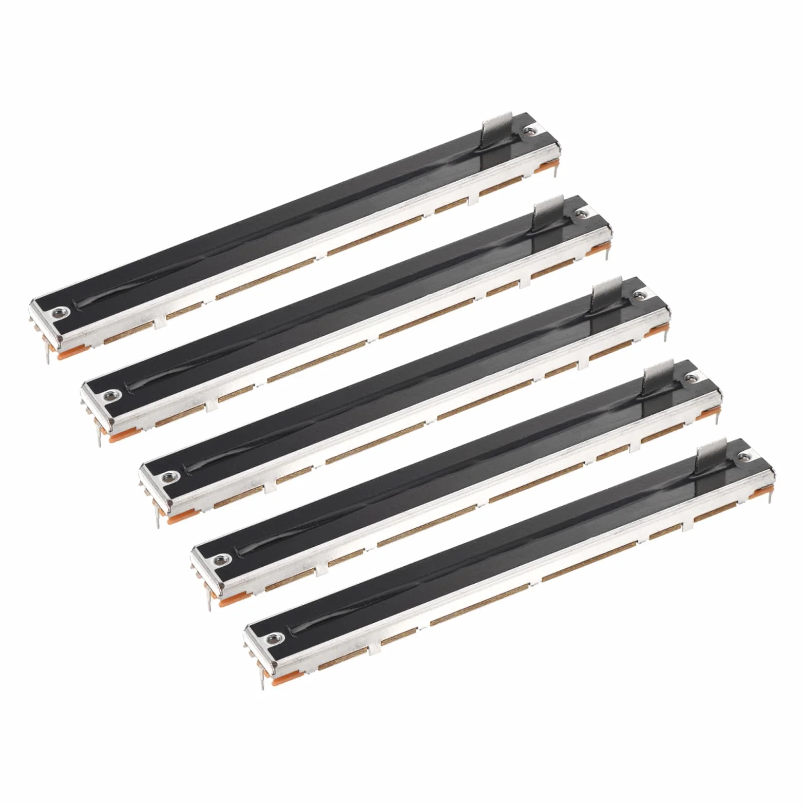 QUARKZMAN 5Pcs Potenciómetro Deslizante Doble Lineal Recto 8 Pines B10Kx2 128mm(L) Recorrido 100mm Mango 8x8mm Resistencia Variable Mezclador Potenciómetro Electrónico