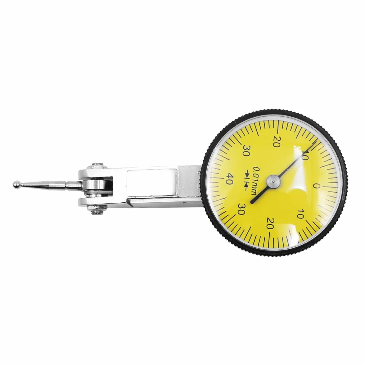 Indicador de dial 0.01mm Indicador de prueba de marcado de precisión Indicador de palanca Rango de indicador de dial 0-0.8 mm para mediciones durante el mecanizado Montaje e inspección