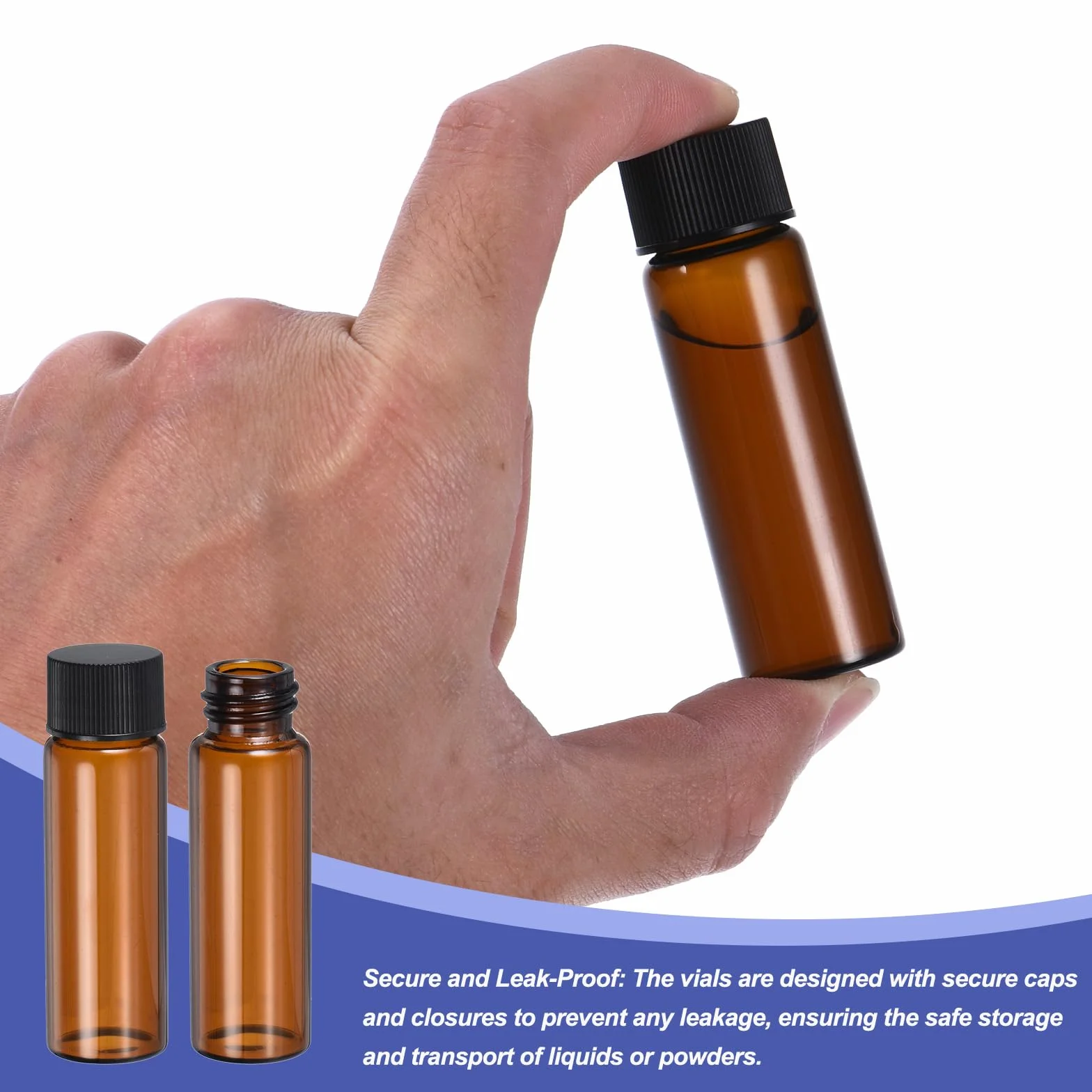 PATIKIL Frasco de Vidrio Ámbar 15 ml, Paquete 12 Frascos Muestra con Tapa Rosca, Etiqueta, a Prueba de Fugas
