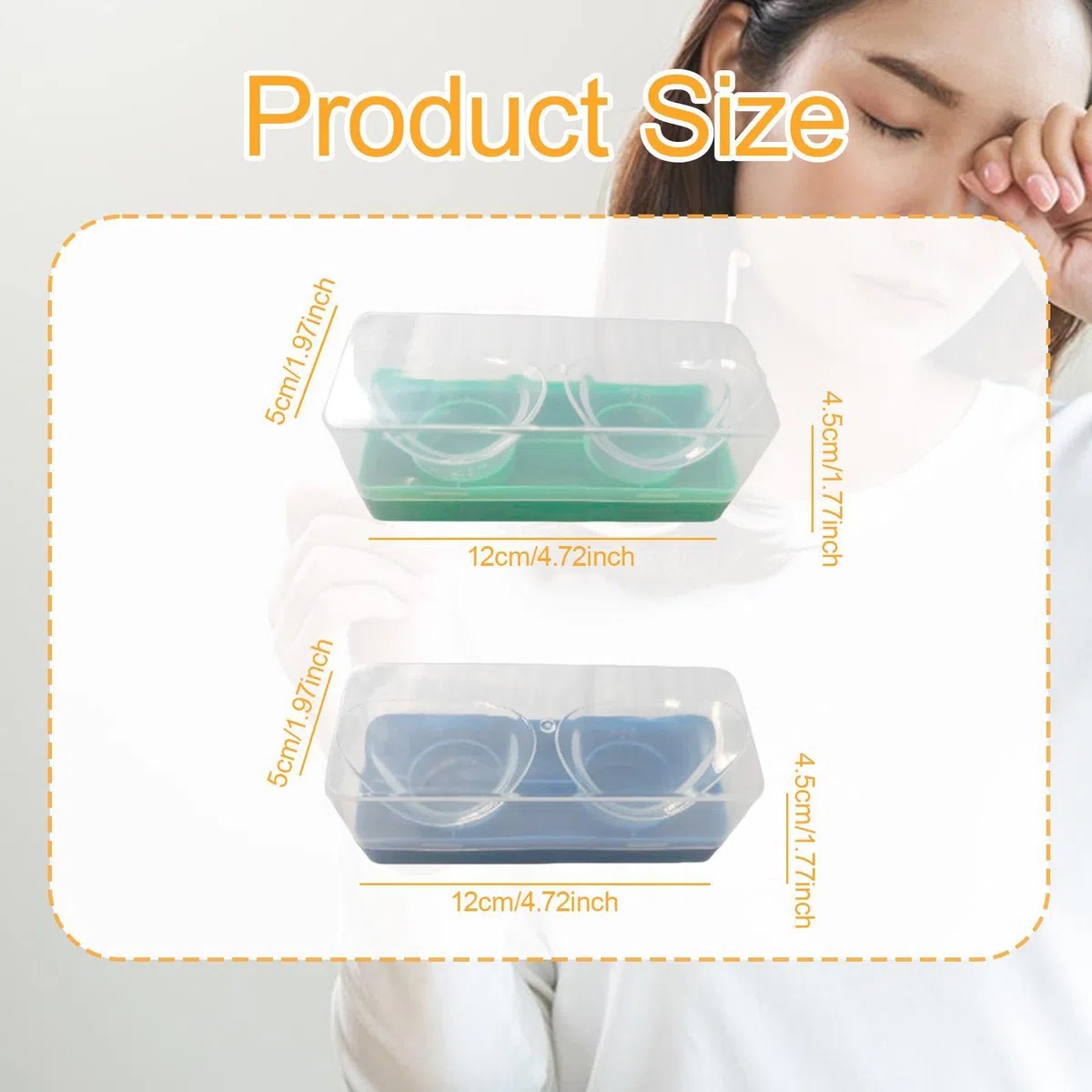 Juego de 2 Vasos Lavaojos de 8 Ml para Limpieza Ocular Y Desmaquillaje, Caja Azul, Individual