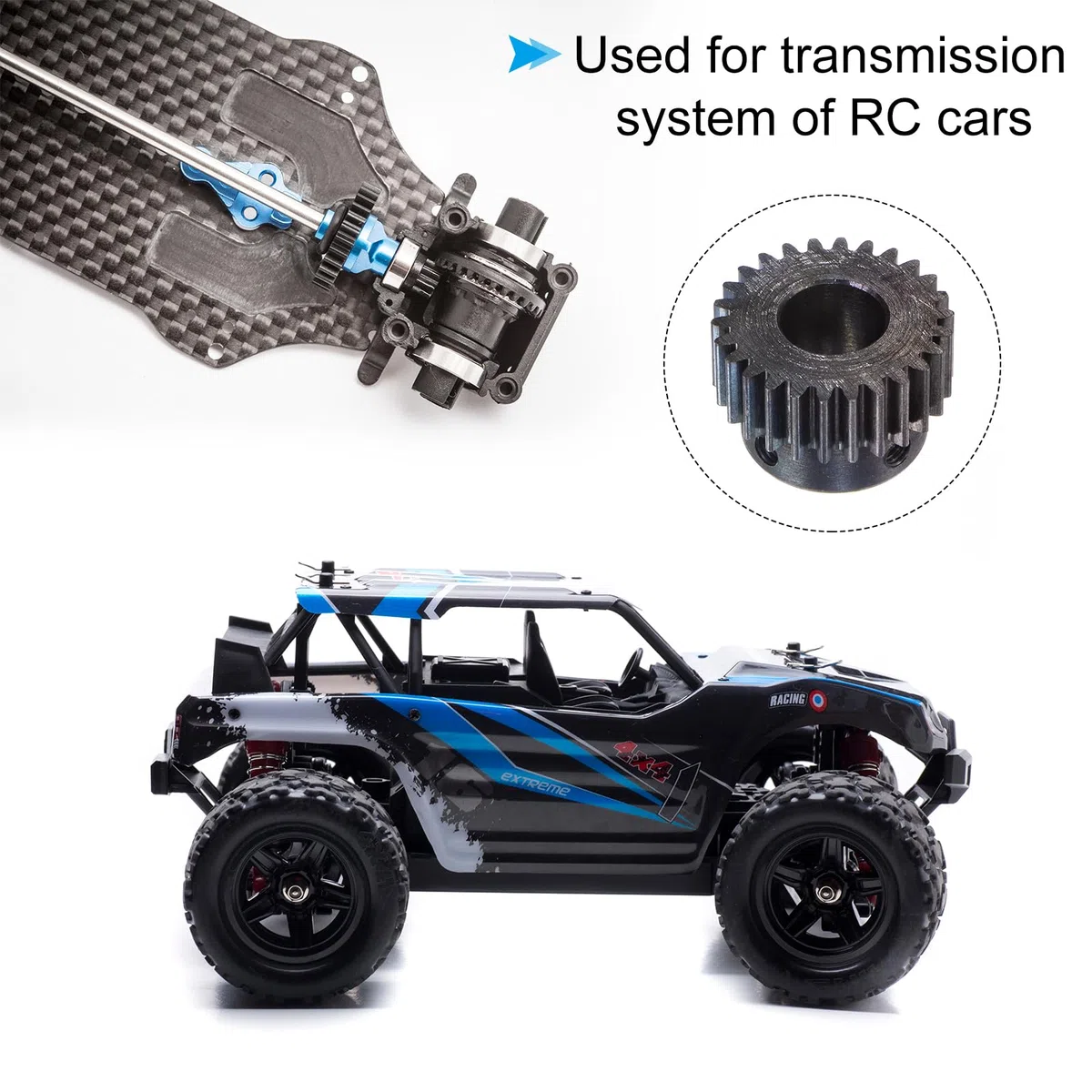 sourcing map 1Mod 26T Piñón Engranaje 12mm Diámetro Endurecido Acero Motor Cremallera Espolón Engranaje con Paso para RC Coche Camión Buggy Engranaje, 2 Juegos