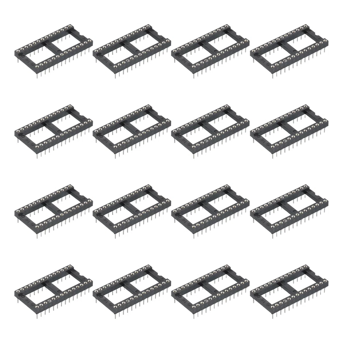 QUARKZMAN 17 Piezas Kit De Adaptadores De Zócalos Para Chips IC DIP Con Paso De 15.24mm Y 28 Pines Redondos Con Paso De 2.54mm/0.1" Para Proyectos De Protoboard Y Diseño De Placas PCB