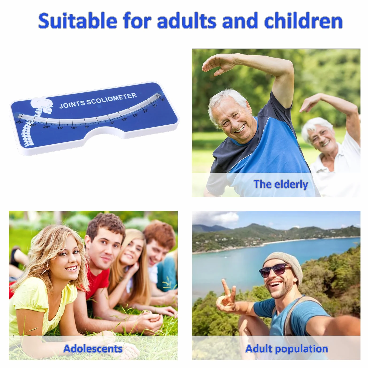 Medidor de prueba de escoliosis para adultos y niños, medidores de escoliómetros