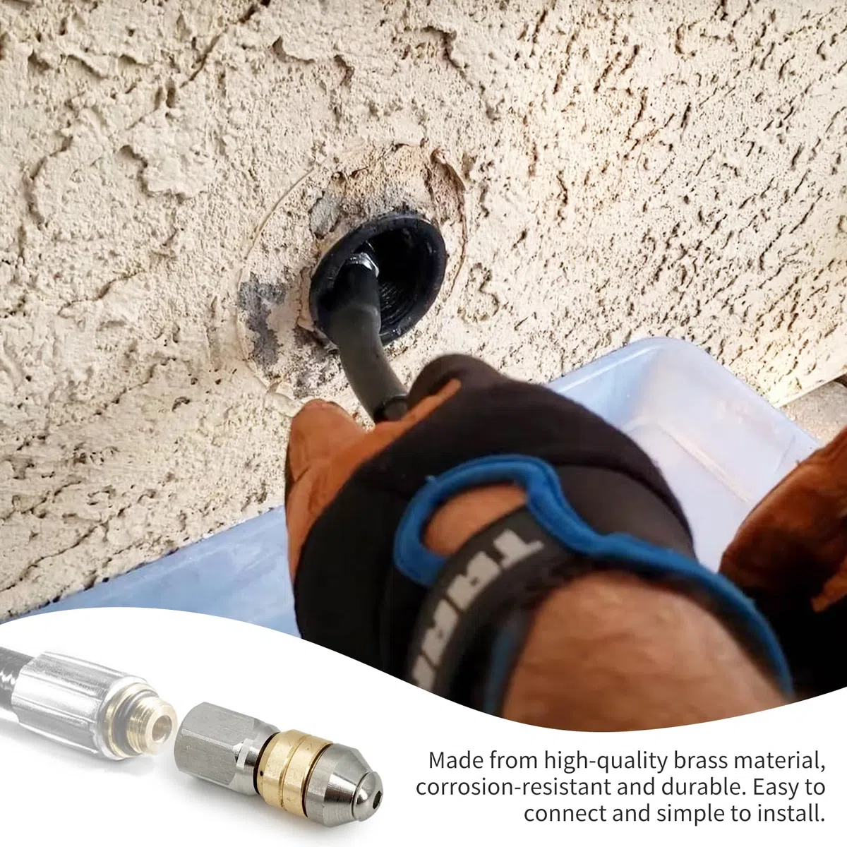Boquilla de limpieza de tuberías de punta giratoria para Kärcher – Boquilla de limpieza de tuberías giratoria de acero inoxidable 1/8 IG para Kärcher Kränzle Nilfisk WAP | Accesorios de alta presión