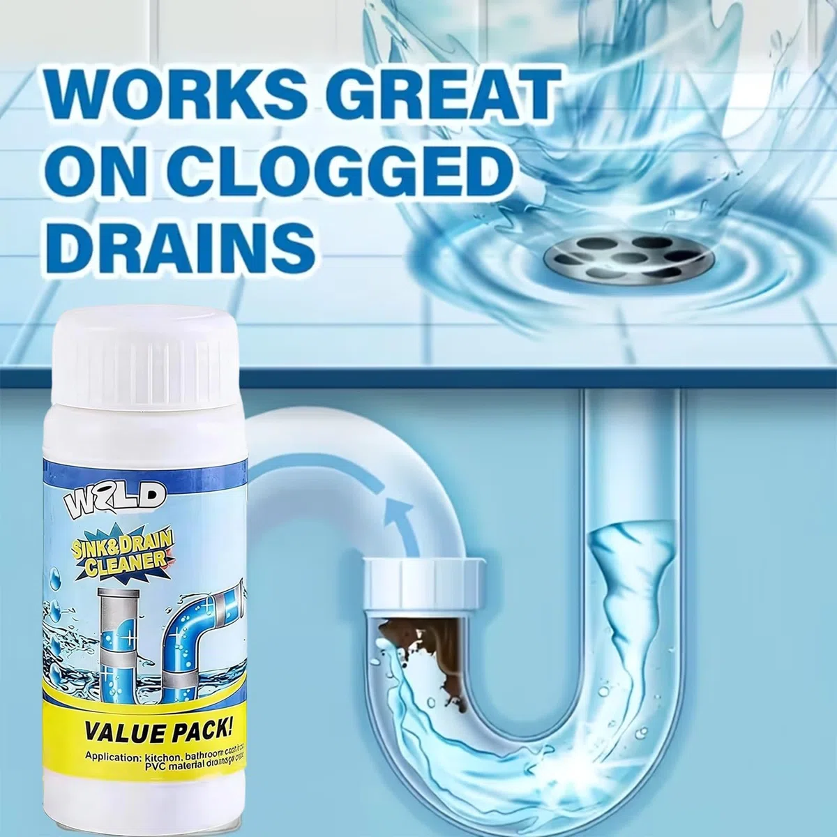 Drainelix Espuma, Limpiador de Tuberías y Desagües Extremadamente Potente, Limpiador de Alta Resistencia para Fregaderos y Desagüe, Agente de Mantenimiento en Espuma que Elimina Obstrucciones (1PCS)