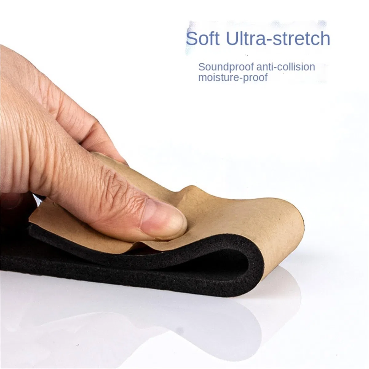 Tira de Sellado de Esponja autoadhesiva de Goma, 1 Unidad * 2M/5M, Adhesivo de un Solo Lado, Espuma Negra EVA anticolisión, Junta de Sellado de 10-30mm de Espesor de 2-20mm(5mm x 20mm x 10m)