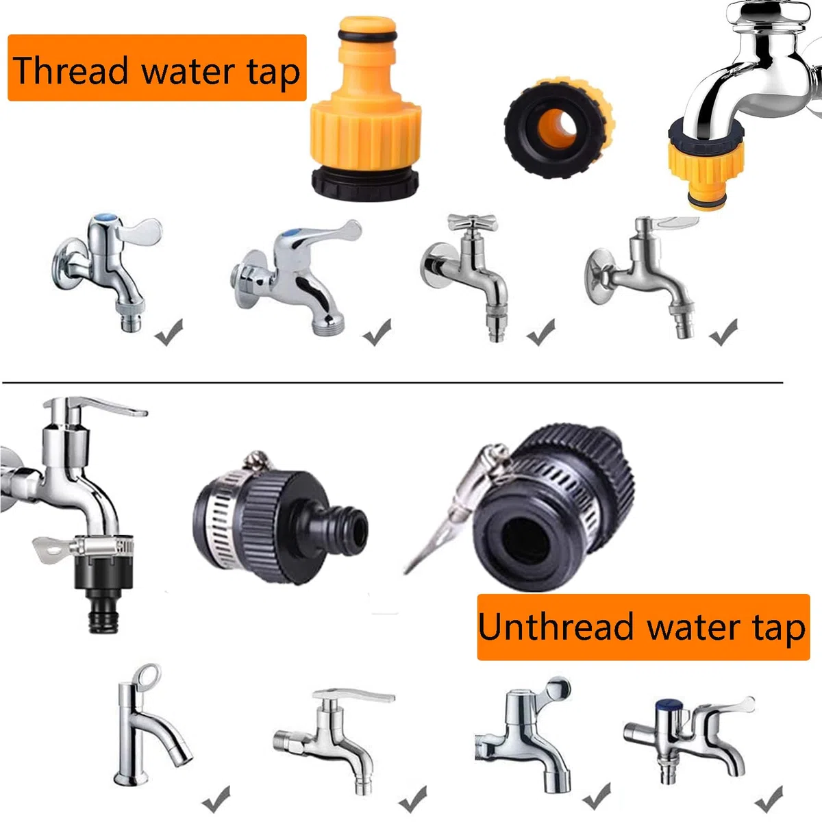 Kit de 14 accesorios de riego de plástico - Boquilla y conectores rápidos con sistema de parada de agua para reparación
