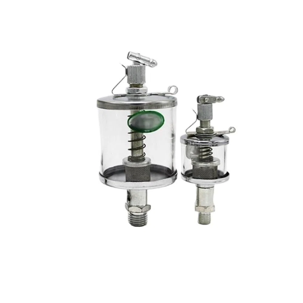 Taza de alimentación por goteo Vaso de aceite con rosca macho métrica industrial 16-600 ml, válvula aguja posicionamiento preciso, 1 unidad(M6*1mm*16ML)