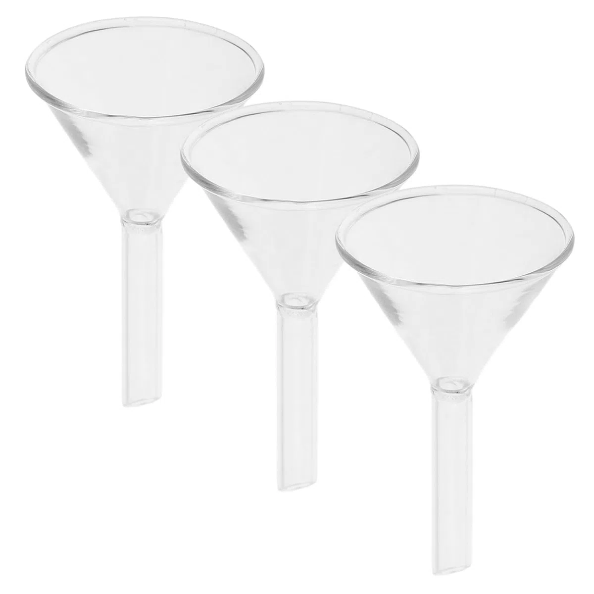 CHILDWEET Embudo de vidrio de 3 piezas de aplicaciones científicas embudo de laboratorio de vidrio transparente para filtración y vertido precisos Construcción robusta para uso duradero