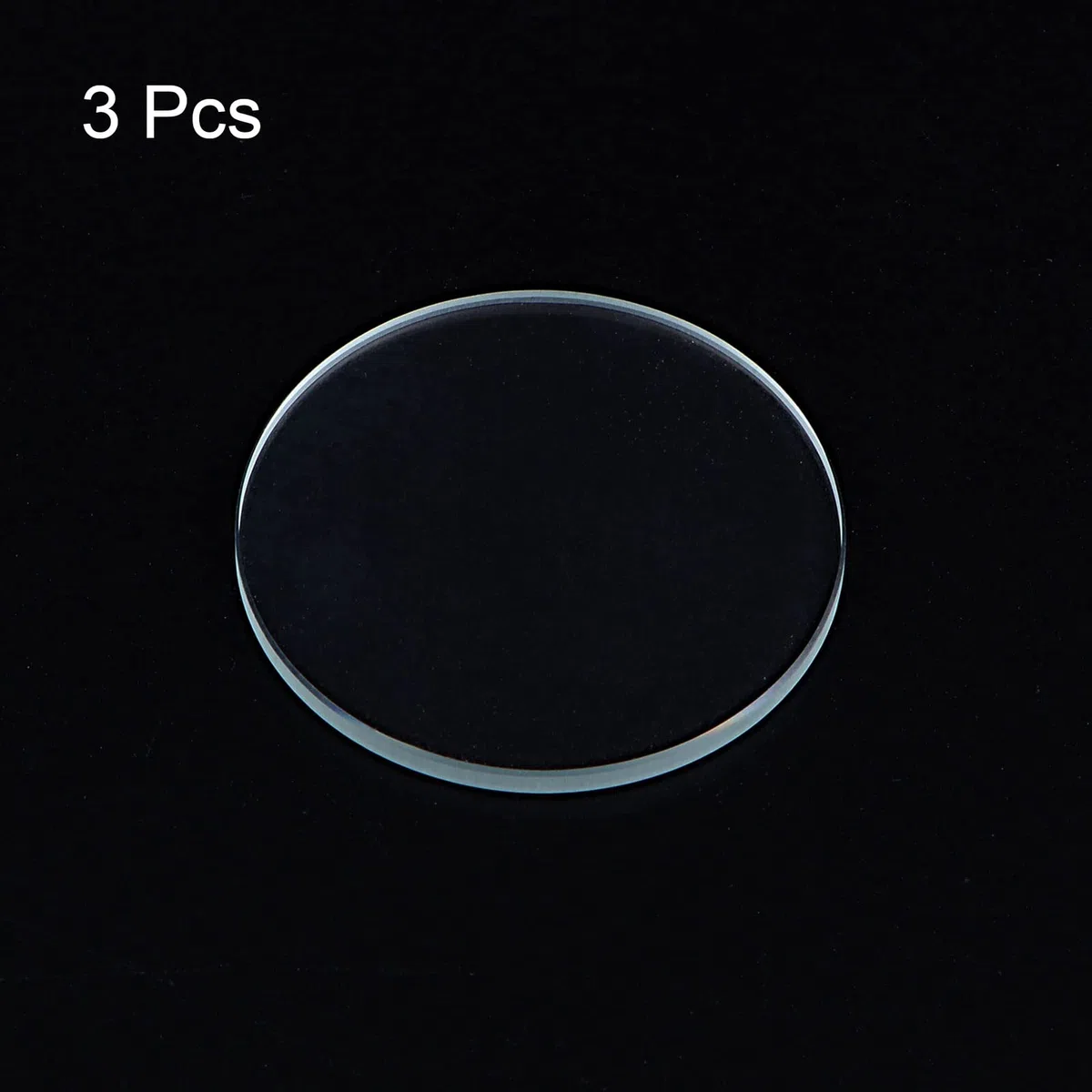 sourcing map 3uds AR-Revestimiento Reloj Lente 27mm x 1,5mm Redondo Plano Mineral Reloj Cristal Vidrio