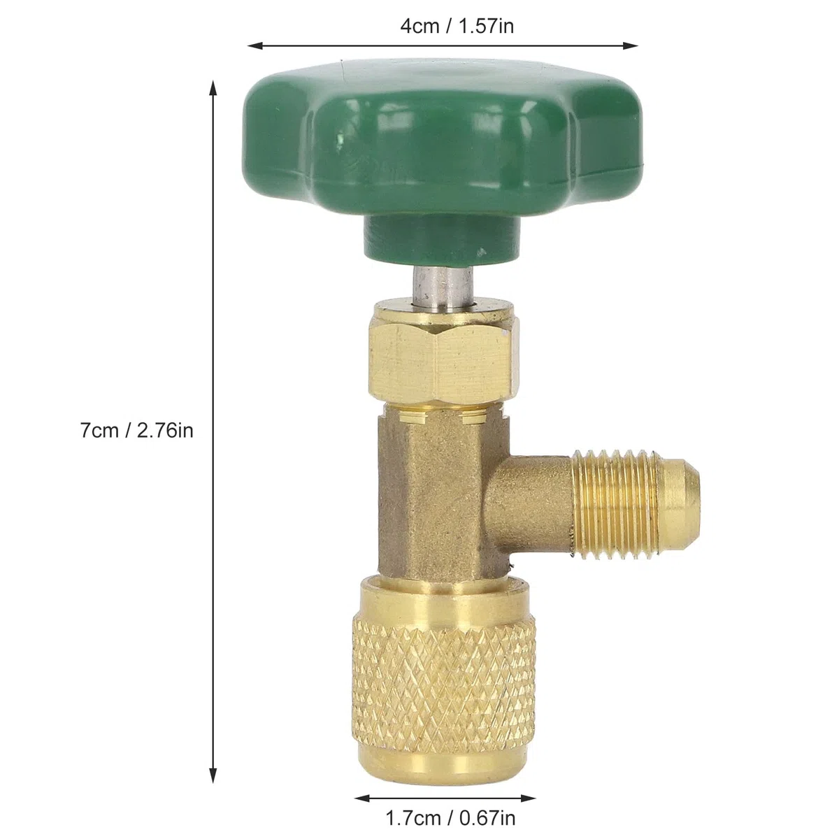 Oumefar Válvula de Refrigerante de Aire Acondicionado, Válvula de Tanque de Refrigerante SAE de 1/4 Pulgadas a Prueba de Cobre Abs, Antideslizante para Rosca de 7/16 Pulgadas Y 28unf