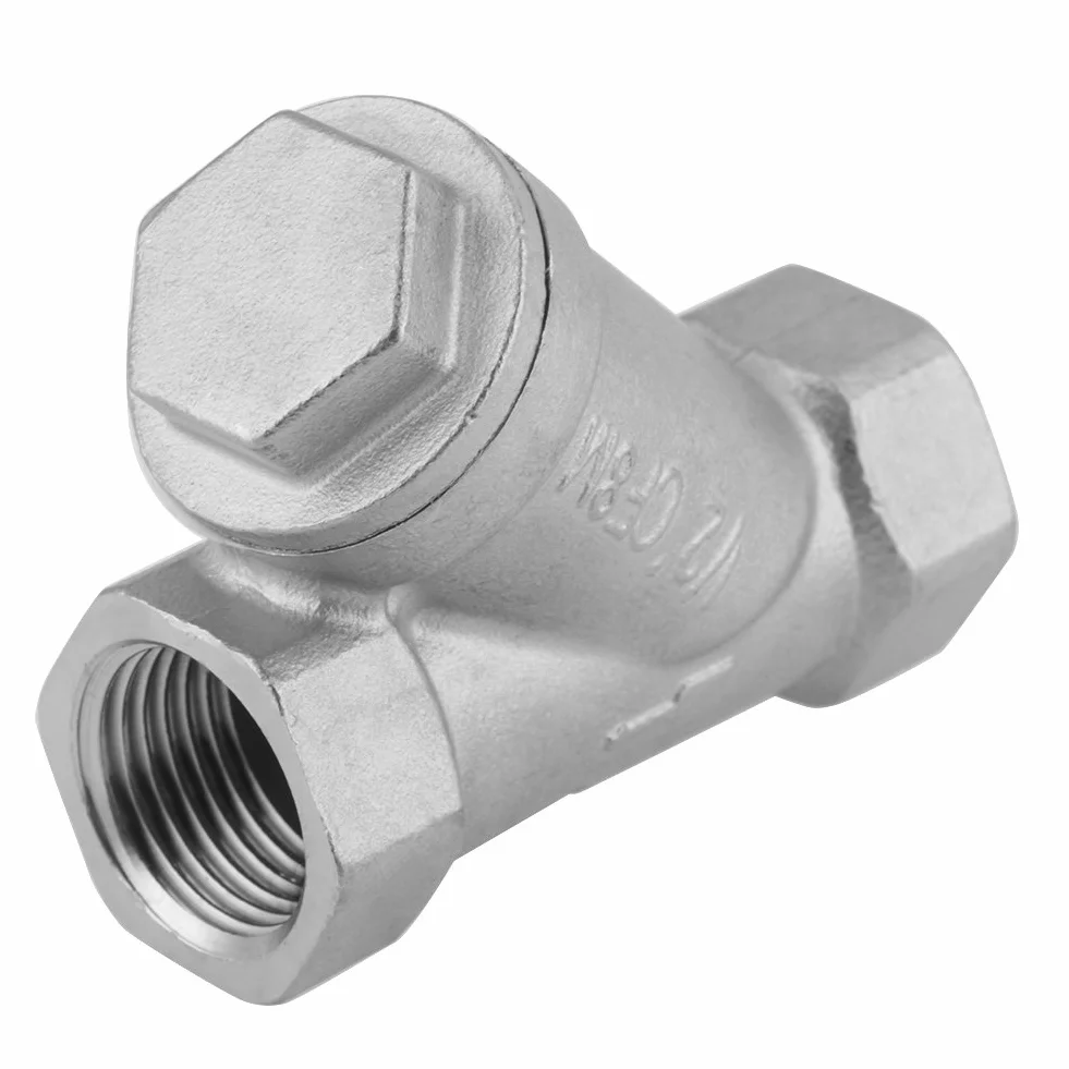 Filtro en Y, DN15 1/2 "PT Rosca Acero Inoxidable Filtro en Y Filtro de Bomba Filtro para Agua Gas, 7 × 6 × 2.5cm