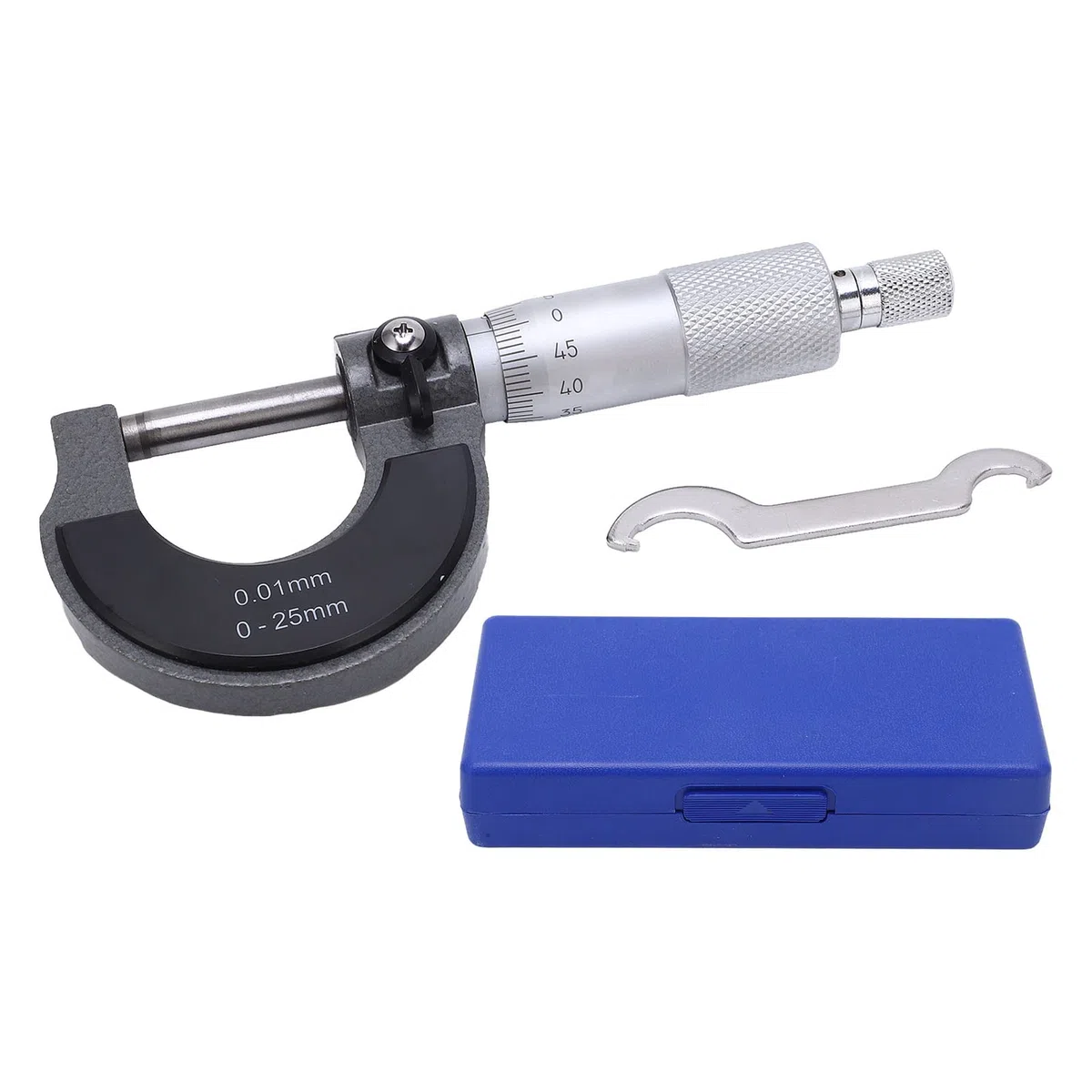 Micrómetro Exterior Juego De Herramientas De Maquinista De Precisión Profesional Premium, Micrómetro Superficie De Aleación Estable Medición Precisa Micrómetro (Upper Type 0-25/0.01mm)