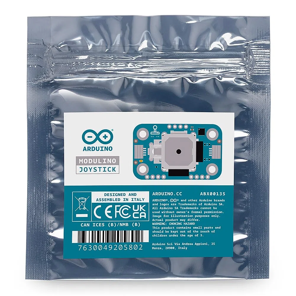 Arduino Modulino Joystick [ABX00135] - Módulo de control de movimiento analógico para proyectos interactivos | Sensor Qwiic Plug and Play | Fácil creación de prototipos con Arduino y MicroPython