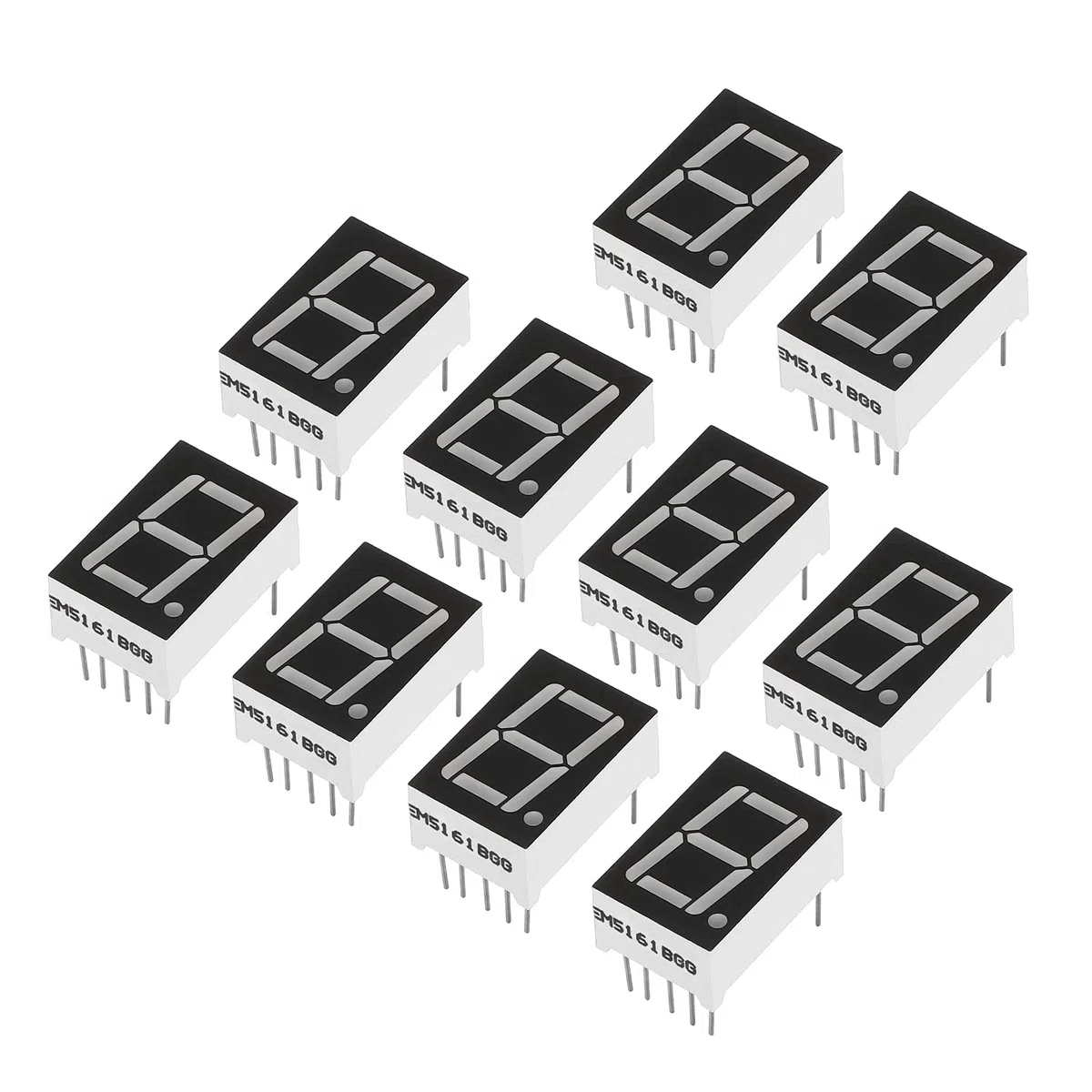 PATIKIL LED Pantalla Digital Tubo, 20 Paquete Común Ánodo 7 Segmento 10 Pasador 1 Bit 3.3V 0.56" Dígito Altura LED Pantalla Módulo para Electrónica Conductor Placa, Verde