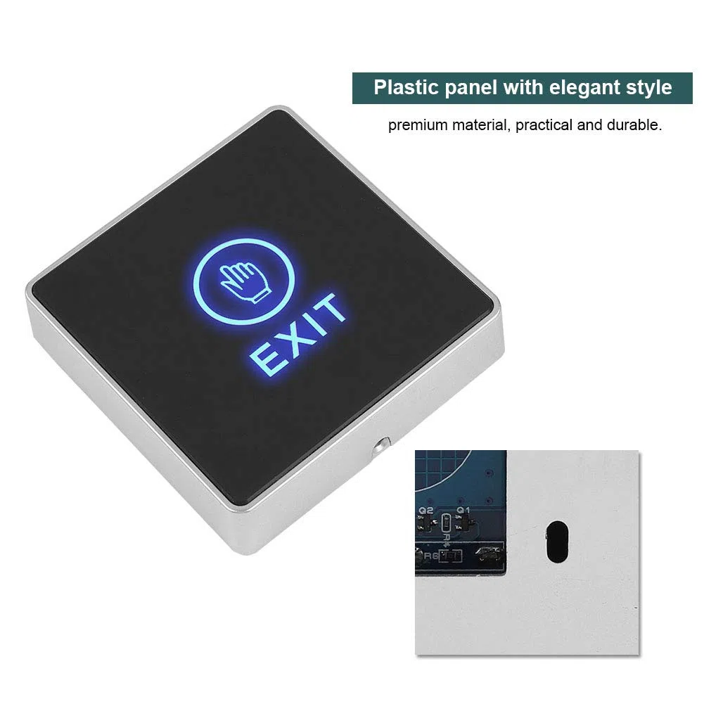 ASHATA Sensor Push Touch, botón de salida de puerta, de control de acceso de seguridad, botón de liberación de empuje, interruptor táctil, de control de acceso con indicador LED para