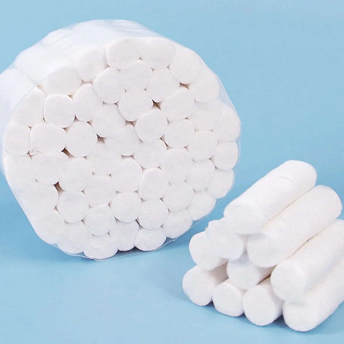 Sarini Paquete de 100 Rollo de Algodón - Adaptables de Nariz Medianos, Bolas de Algodón Dental y Cuido Personal