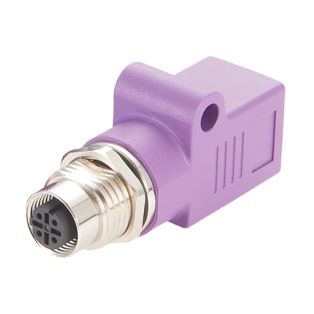Conector M12 de 4 pines D a RJ45 hembra Profinet M12 a RJ45 para montaje en panel, adaptador de mamparo impermeable, conector circular industrial para automatización industrial (M12 hembra a RJ45