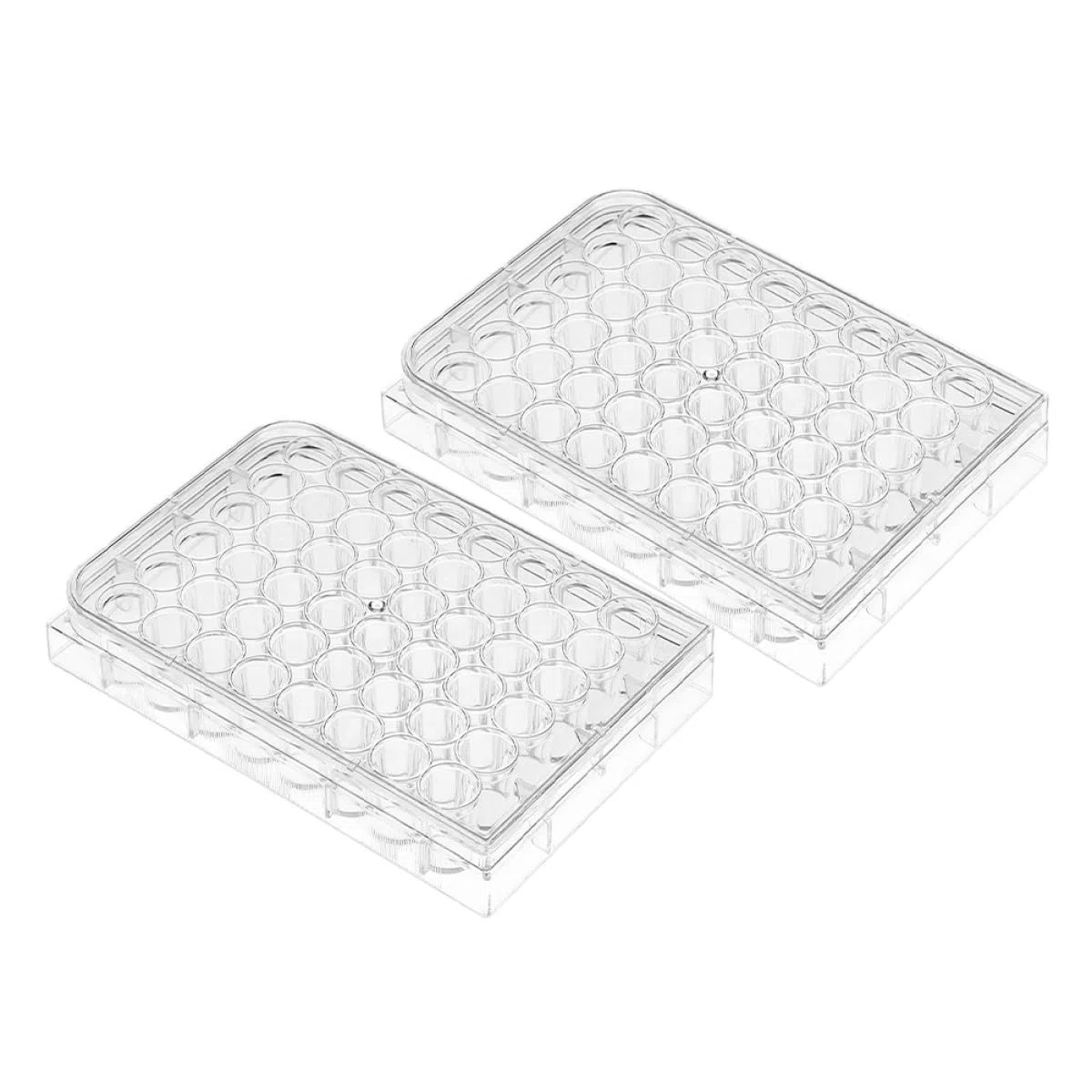 jojofuny Placa de Cultivo Celular para para de 48 Orificios Diseño Multifuncional y Material de Poliestireno, Paquete de 2 Unidades