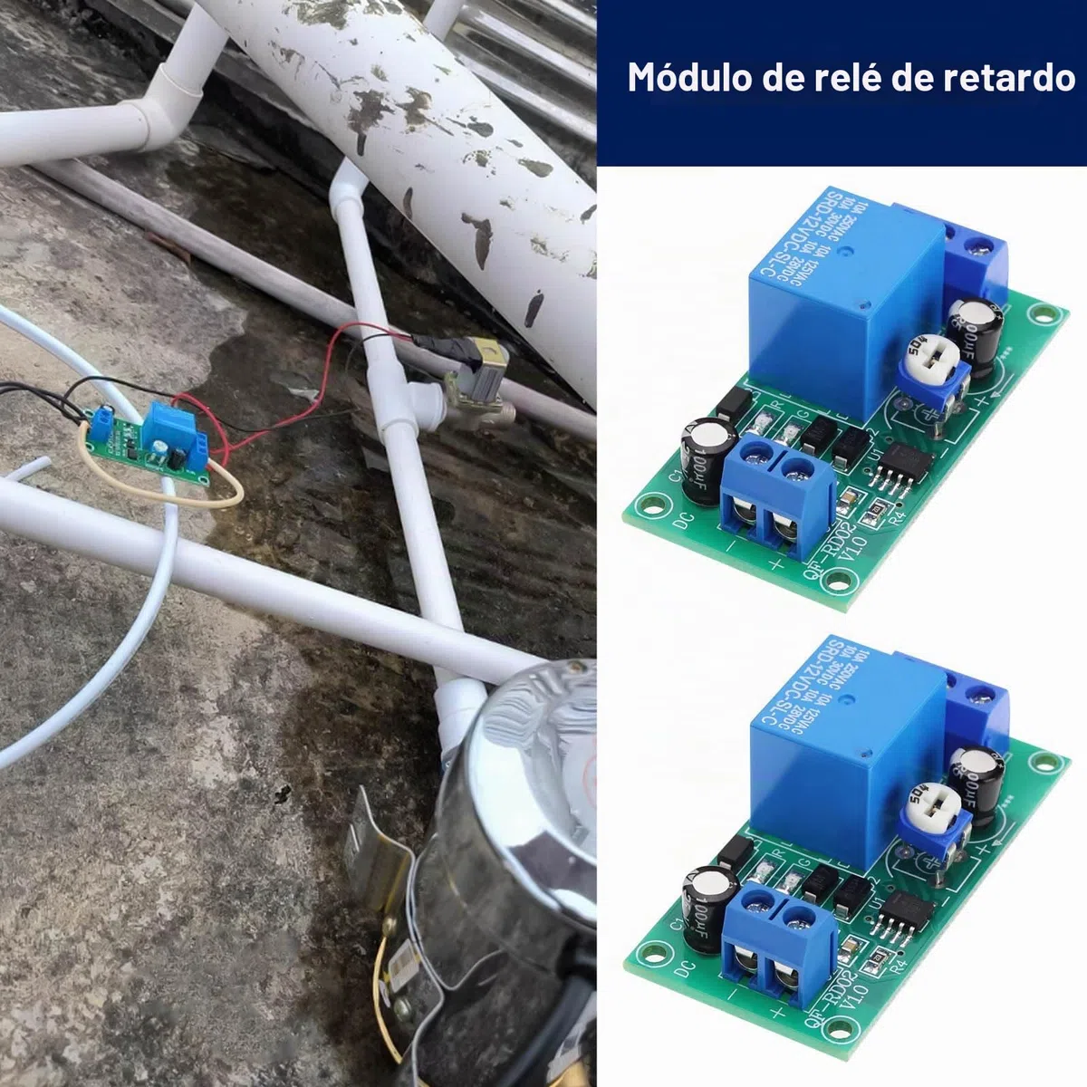 Create idea 2Pcs DC 12V Módulo de Relé de Retardo de Tiempo 55x28x18.4mm 0~60 Segundos Temporizador de Retardo Tiempo Ajustable Tablero Controlador Retardo Relé