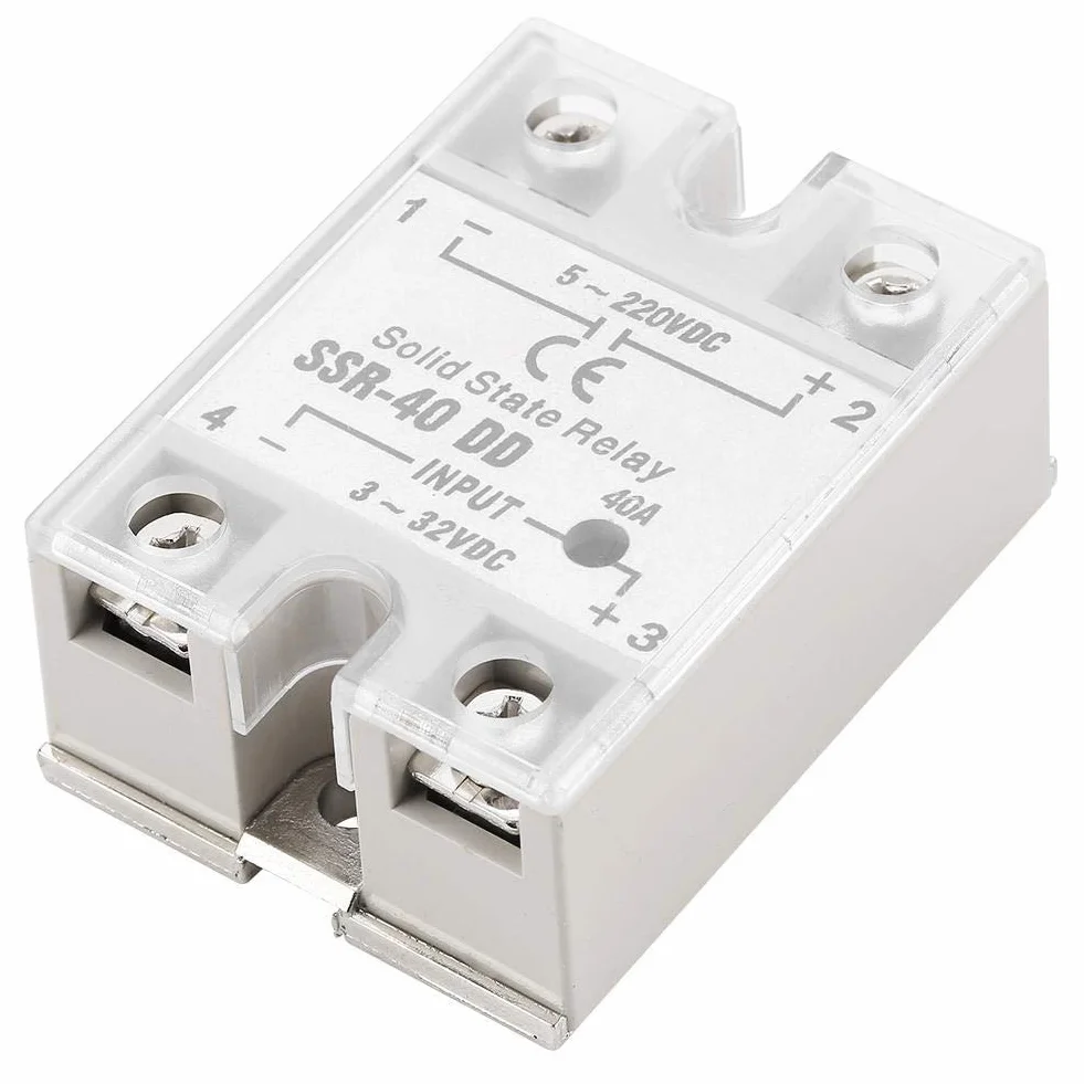 KSTE Relé Estado Solido, SSR-40 DD 40A 5-220VDC Relé Semiconductor Monofásico para el Proceso de Automatización Industrial