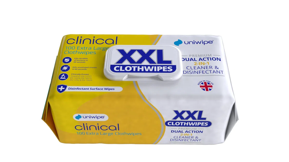 Uniwipe Clinical - Pack de 100 toallitas grandes
