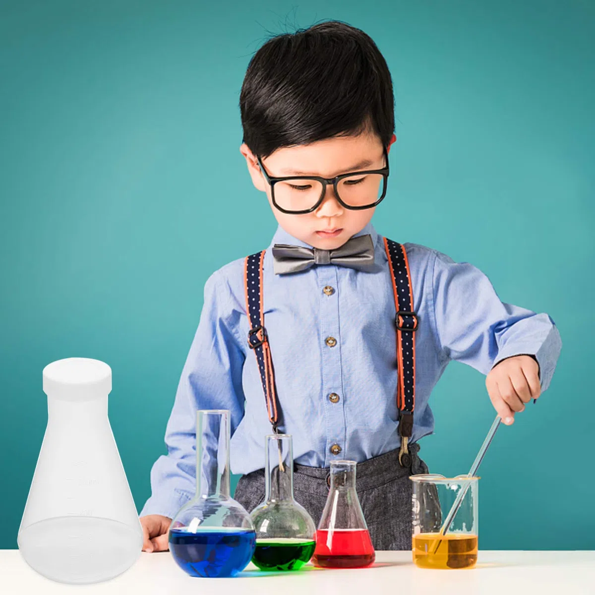 ULTECHNOVO 3 Piezas Matraz De Plastico Vidrio Erlenmeyer Matraz Cónico De Plástico Petaca De Plástico Juguete Cerebral Matraz Erlenmeyer Profesional Laboratorio Páginas Niño Reutilizable