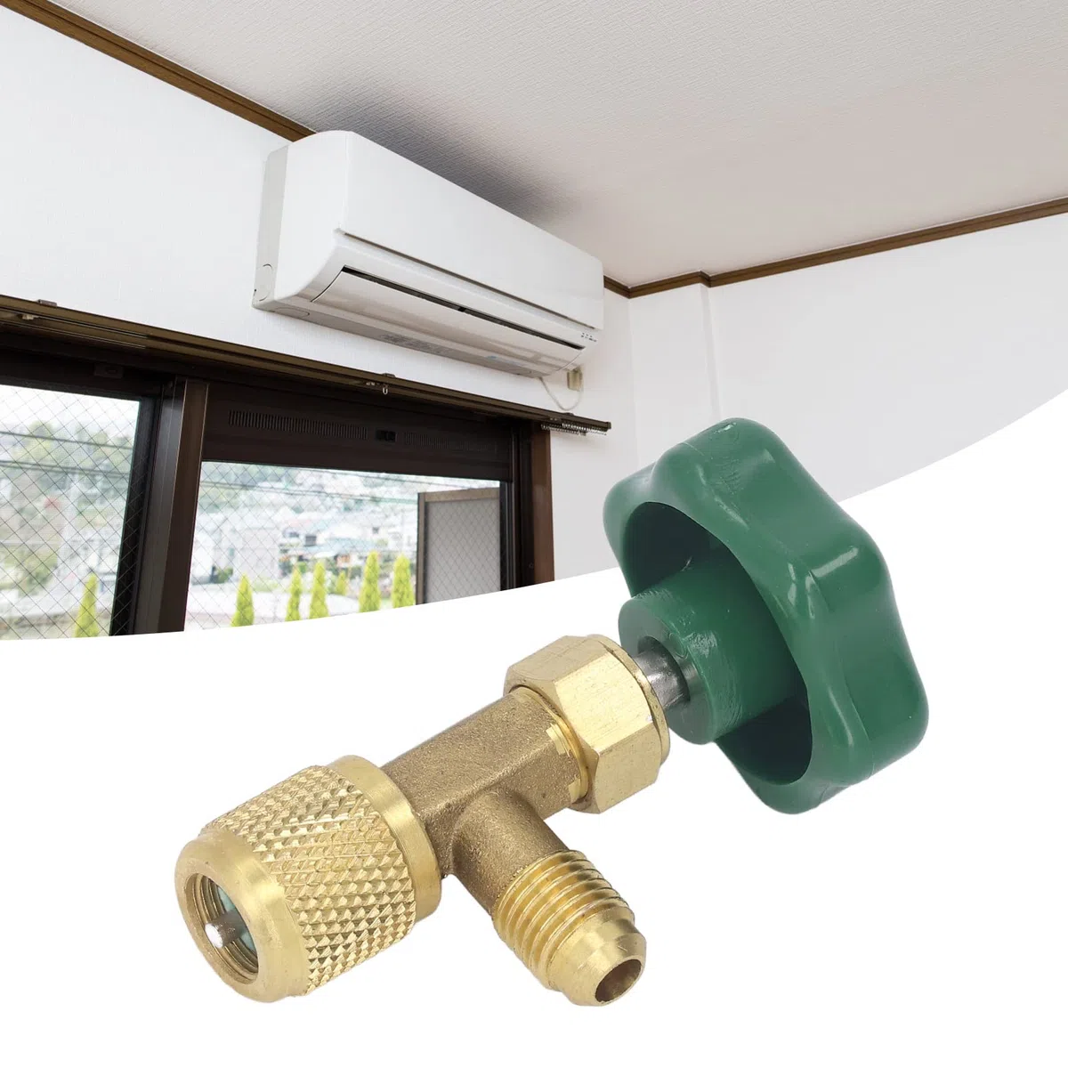 Oumefar Válvula de Refrigerante de Aire Acondicionado, Válvula de Tanque de Refrigerante SAE de 1/4 Pulgadas a Prueba de Cobre Abs, Antideslizante para Rosca de 7/16 Pulgadas Y 28unf