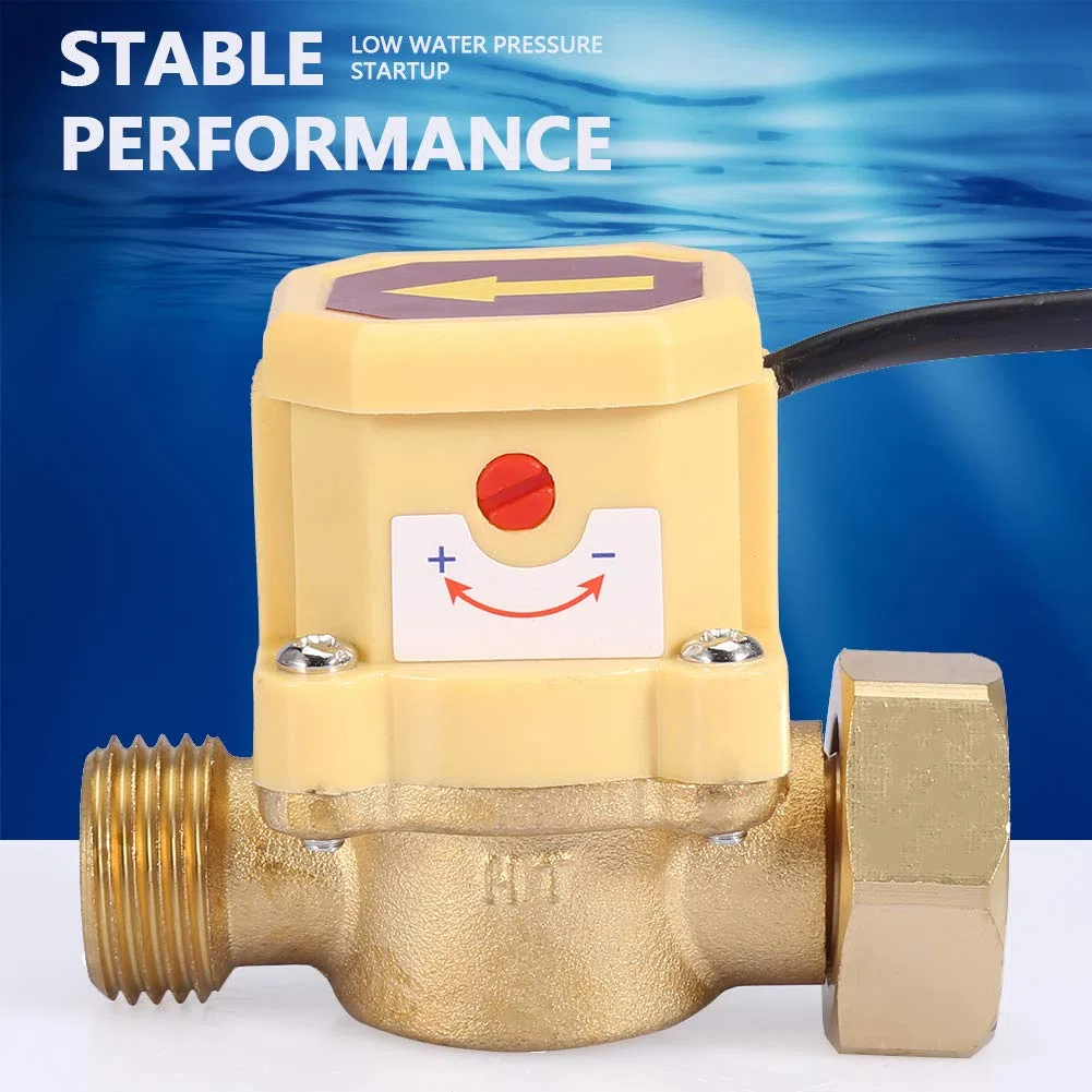 Interruptor del sensor de flujo de agua, G3/4-G1/2 Rosca Bomba de agua Sensor de flujo ajustable Presión Interruptor de control automático 220V, Sensor de interruptor de control de flujo de agua