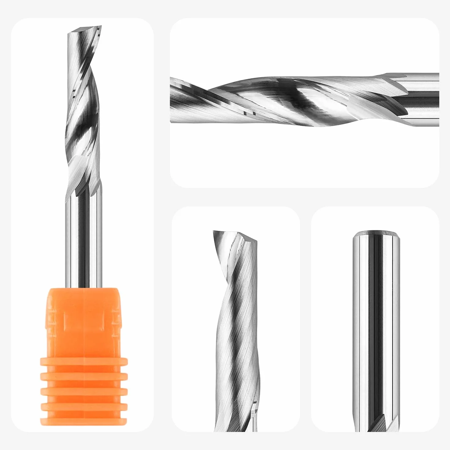 SpeTool Fresa CNC 6mm de Carburo de Tungsteno Sólido para Aluminio y Madera - Un Solo Filo, Longitud de Corte 22mm - para Latón