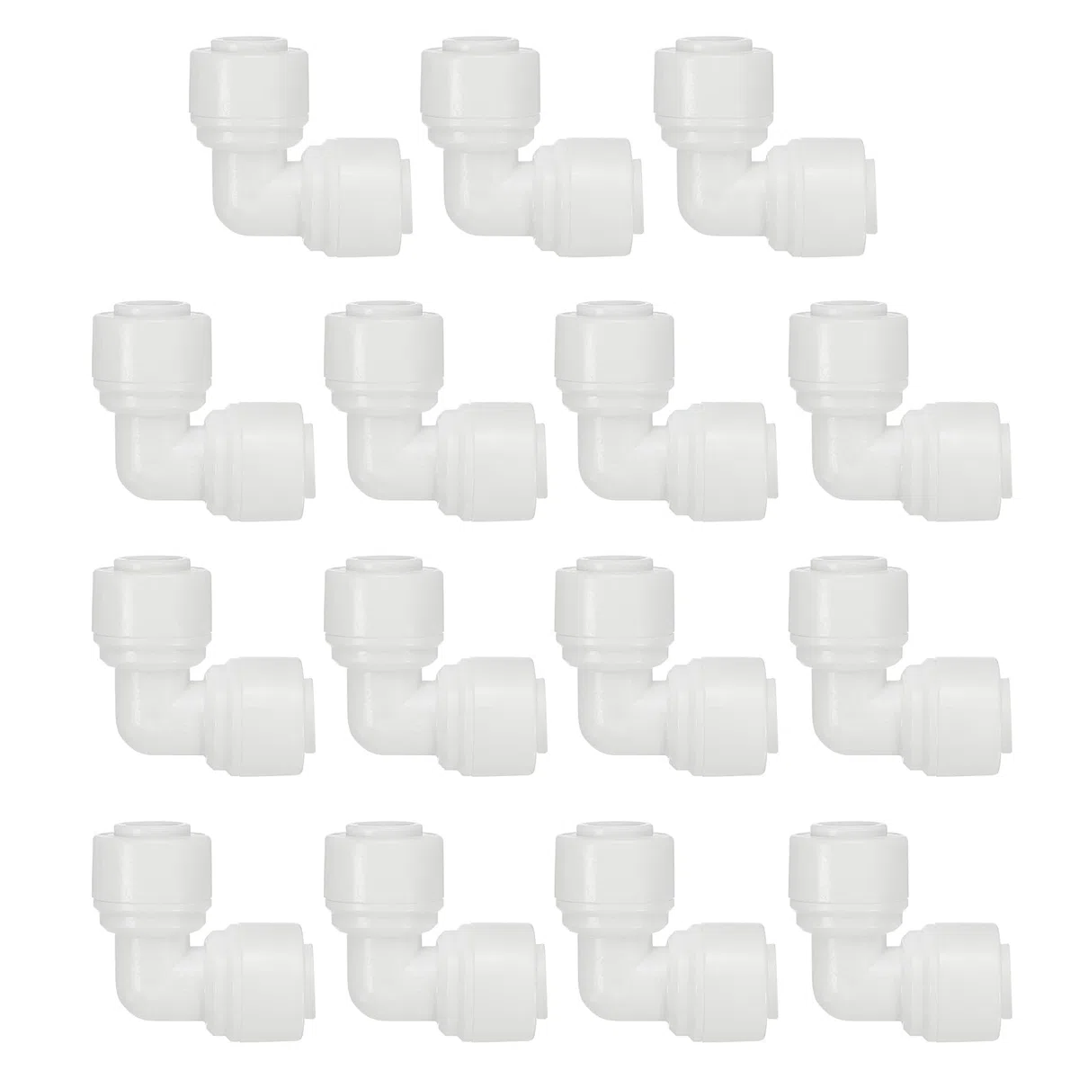 PATIKIL 15pcs Conector de Codo para Agua Purificador, Conexión Rápida Adaptador para Filtro Tubo, 1/4" a 1/4" para Tubos Manguera Fontanería Sistema RO/DI Ósmosis Inversa Frigorífico