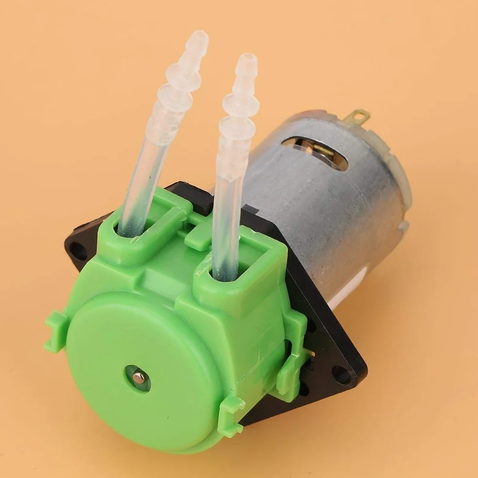 Bomba Peristáltica 12V DC para Microdosificación Autocebante con Cabezal de Dosis, 2x4 Tubos para Laboratorio, Acuarios y Análisis Químico (Verde 2x4)