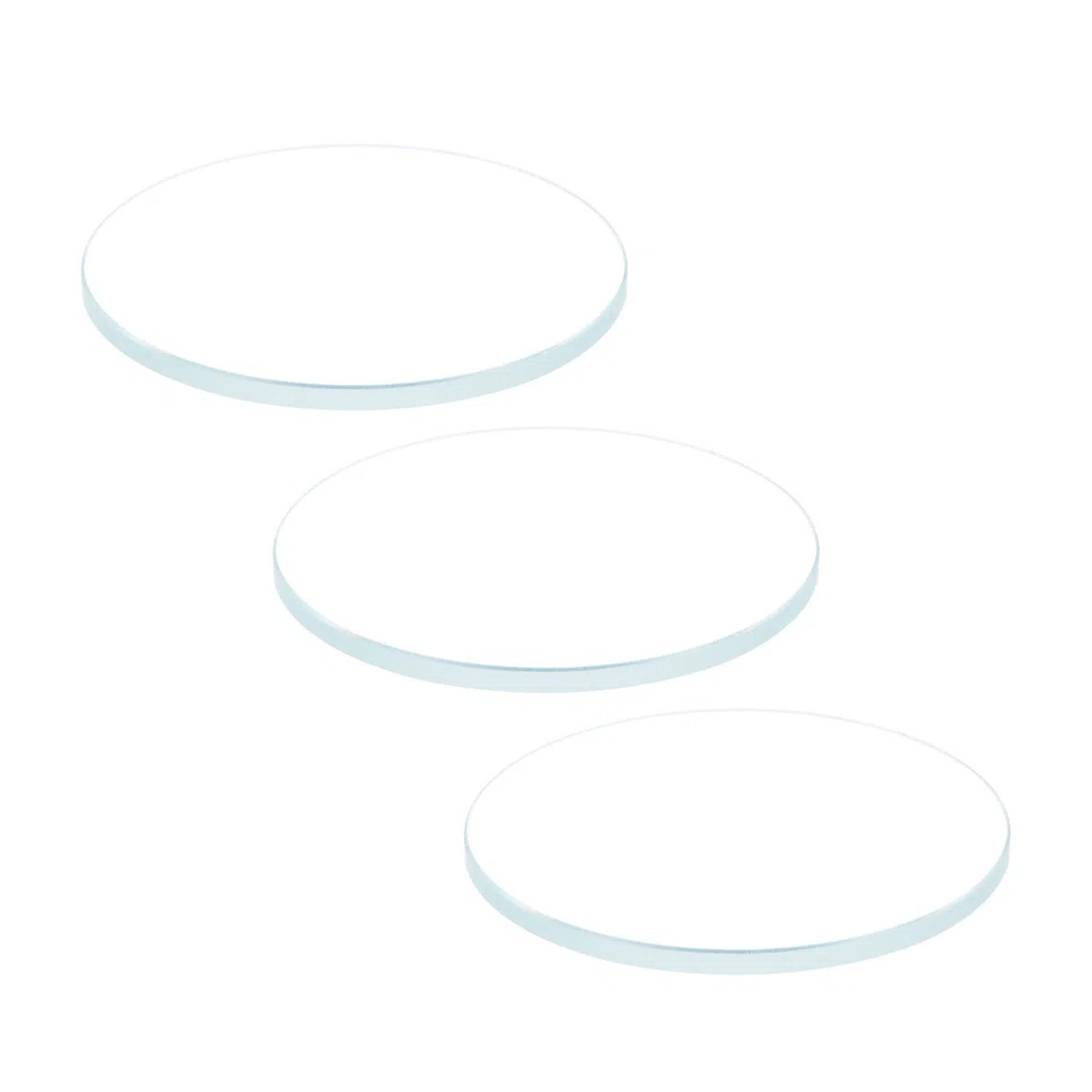 sourcing map 3uds AR-Revestimiento Reloj Lente 27mm x 1,5mm Redondo Plano Mineral Reloj Cristal Vidrio