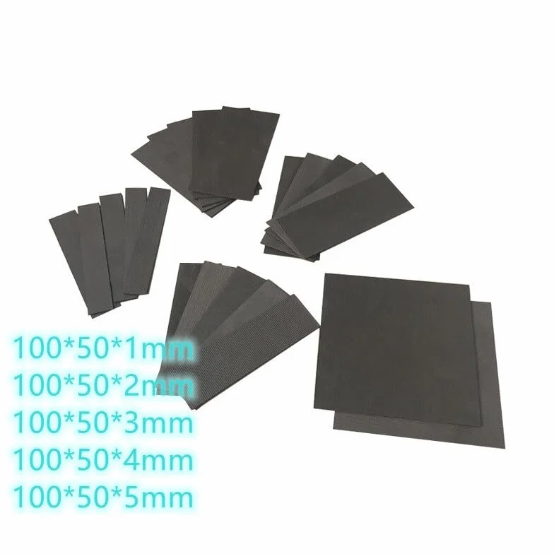 Hoja de placa de grafito Hoja de grafito de alta pureza Longitud 100 mm Ancho 50 mm Grosor 1-5 mm Placa de electrodo de grafito de alta resistencia Resistente a la corrosión 5 piezas ( Size : 100x50x2