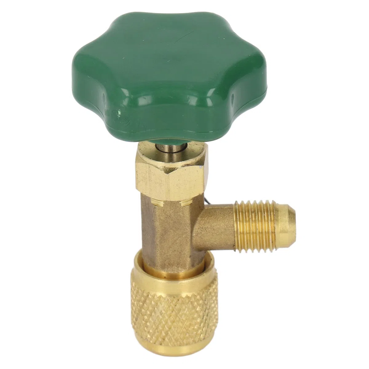 Oumefar Válvula de Refrigerante de Aire Acondicionado, Válvula de Tanque de Refrigerante SAE de 1/4 Pulgadas a Prueba de Cobre Abs, Antideslizante para Rosca de 7/16 Pulgadas Y 28unf