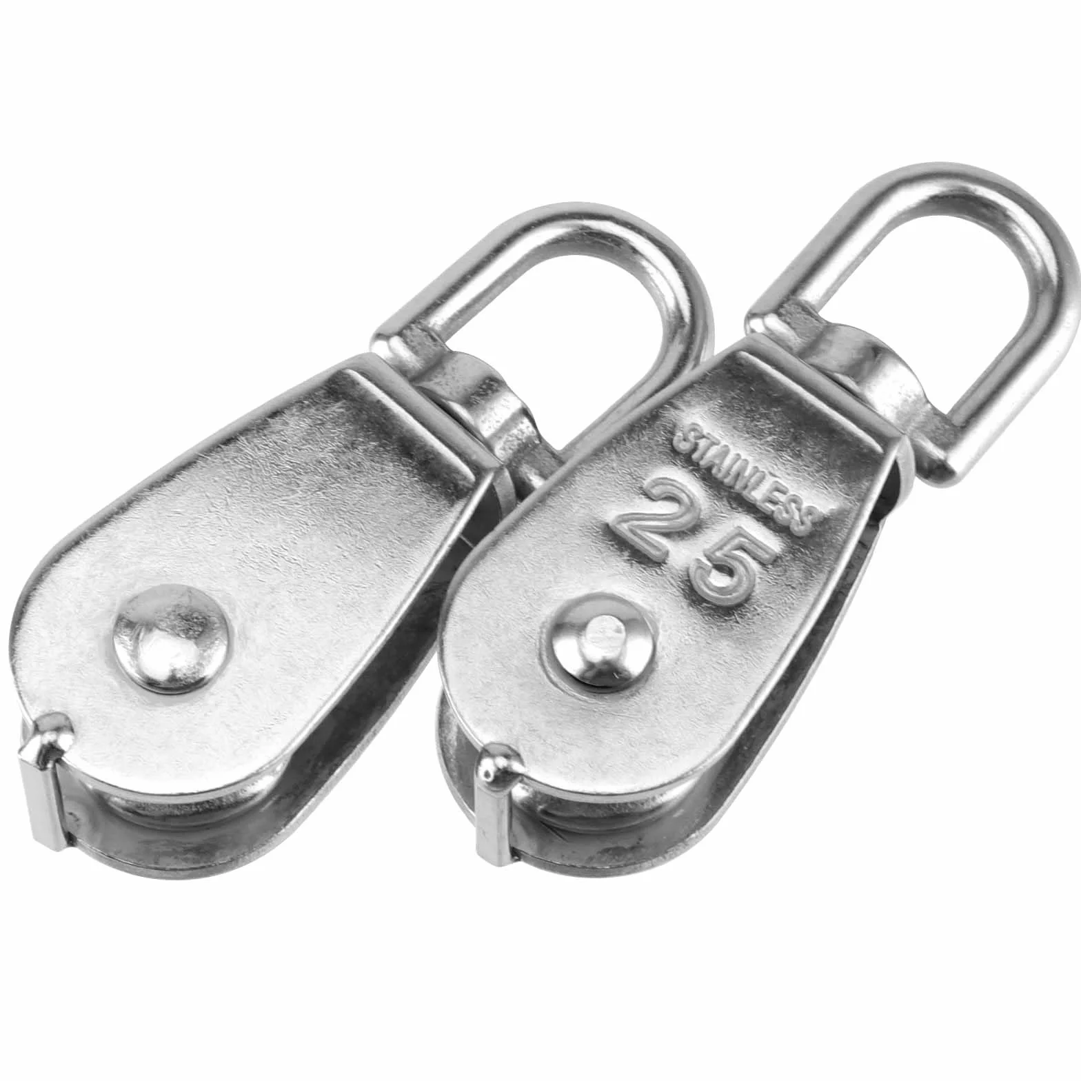4 poleas M25 de acero inoxidable 304, para cables de alambre de hasta 11 mm de diámetro, rollo individual para interior y exterior, capacidad de carga 150 kg