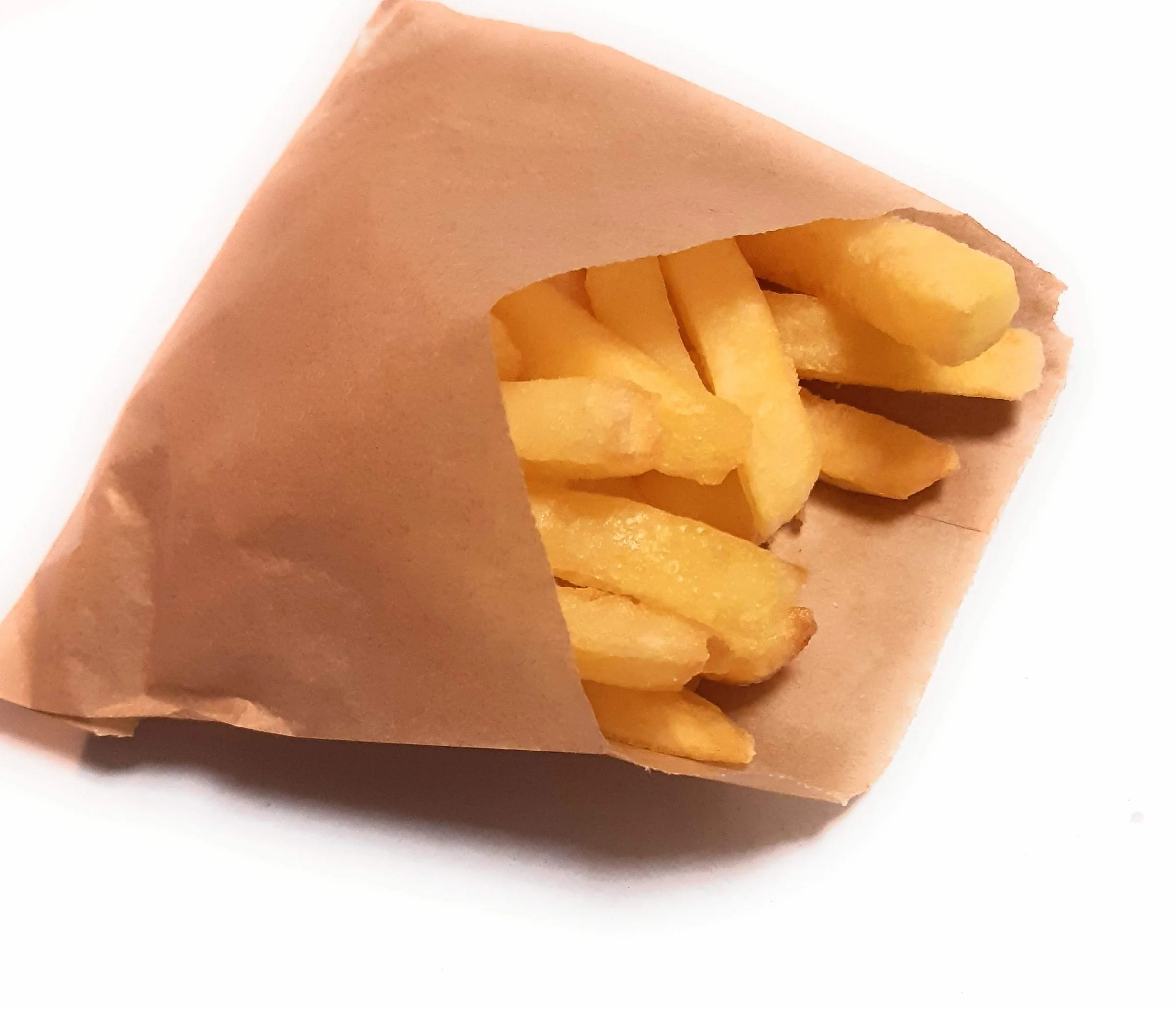 Bolsas de papel kraft antigrasa para Patatas fritas, fritos, cookies 12x 12 cm (250 uds)