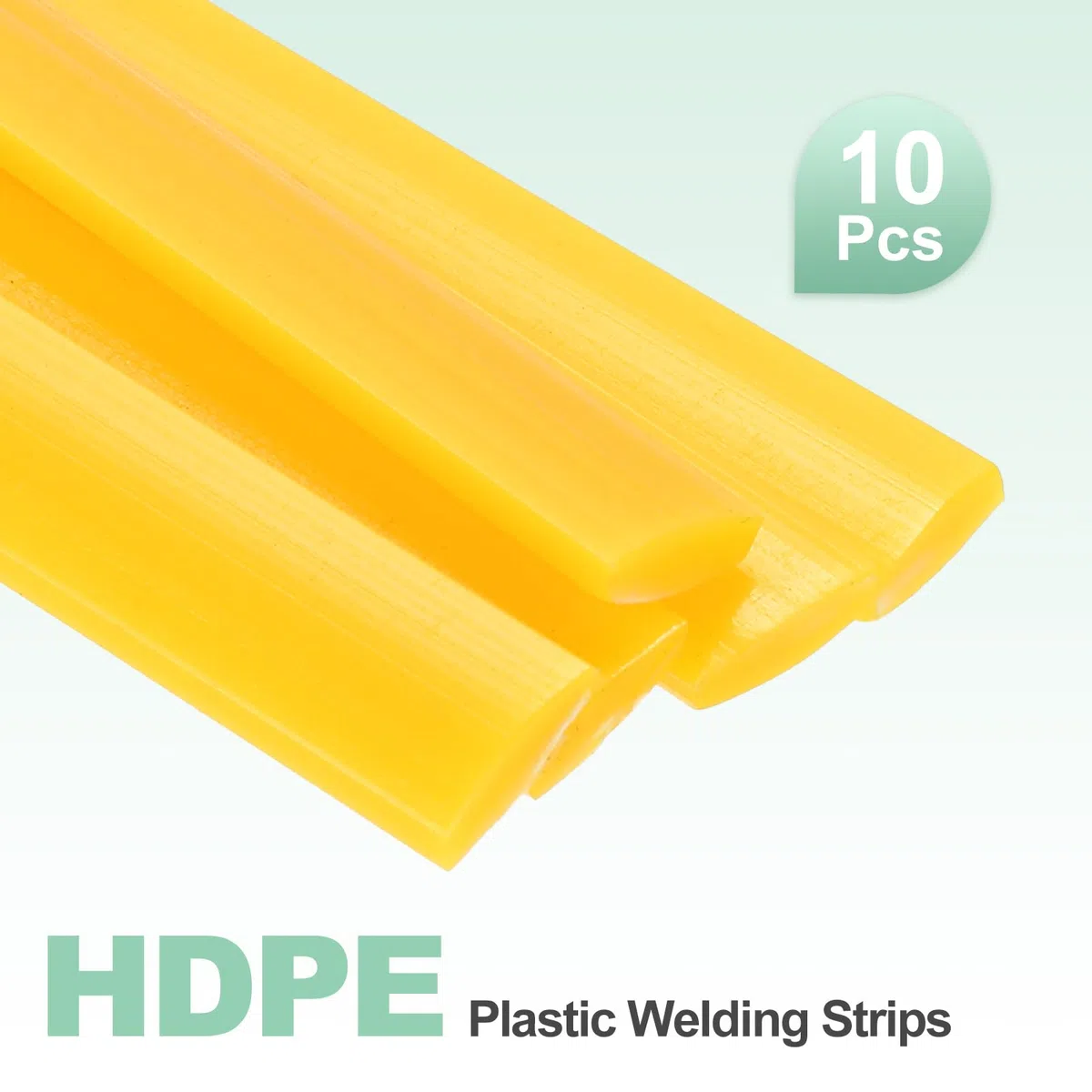 QUARKZMAN 10 varillas de soldadura de plástico amarillas de 9,5 mm x 330 mm, tiras planas de HDPE para reparación de tanques de agua, palés de montacargas, botes de basura (0,4 x 13").