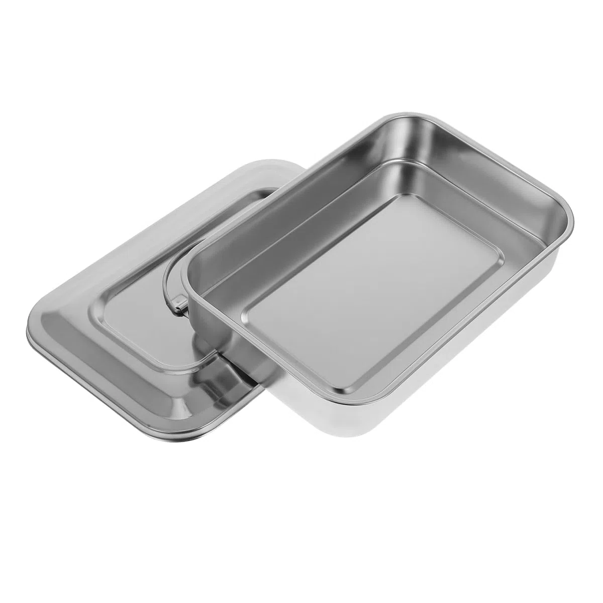 LIFKOME Bandeja con Tapa Cuadrada para Esterilización Resistente al Desgaste y Antióxido de Acero Inoxidable Adecuado para Herramientas de Manicura y Uso Profesional