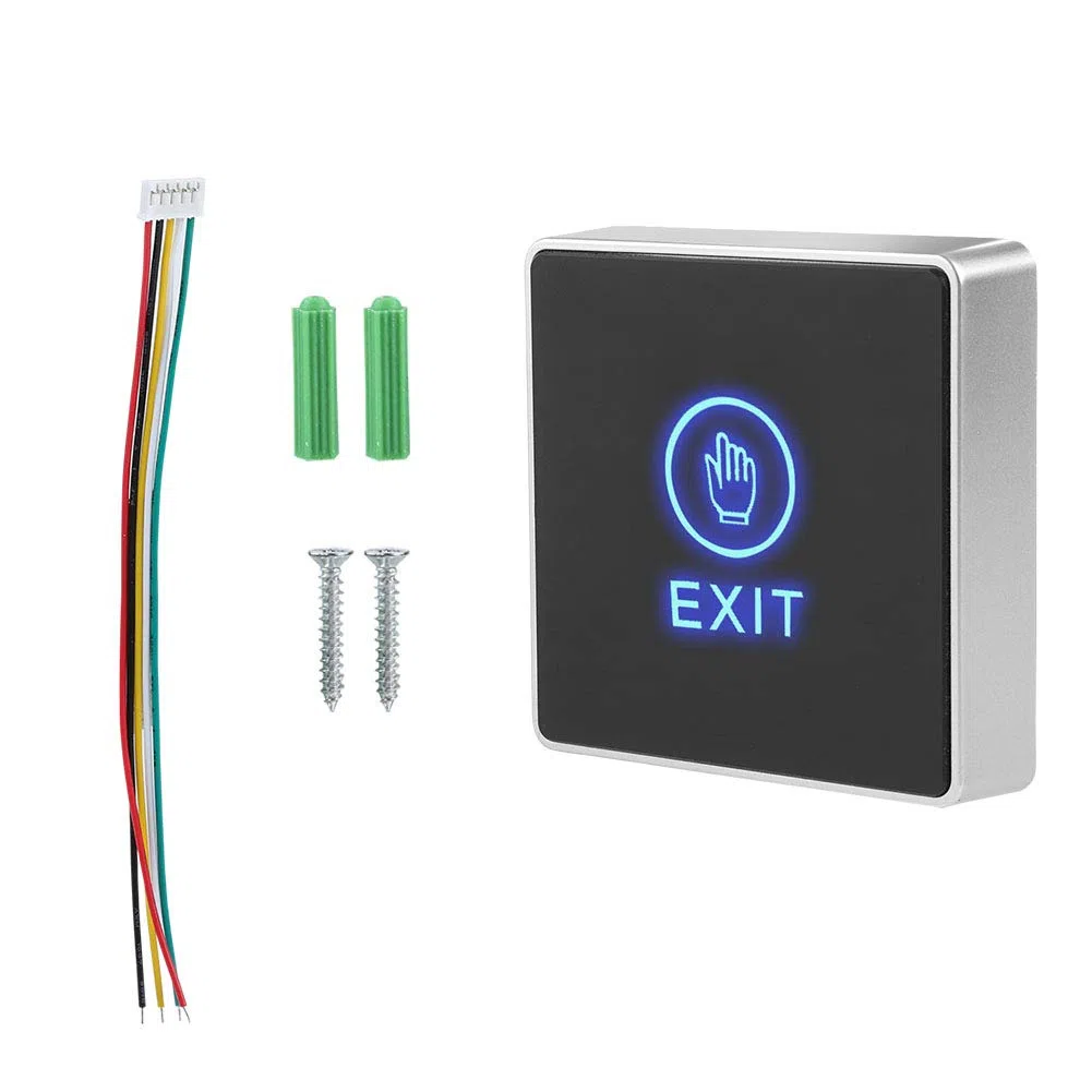 ASHATA Sensor Push Touch, botón de salida de puerta, de control de acceso de seguridad, botón de liberación de empuje, interruptor táctil, de control de acceso con indicador LED para