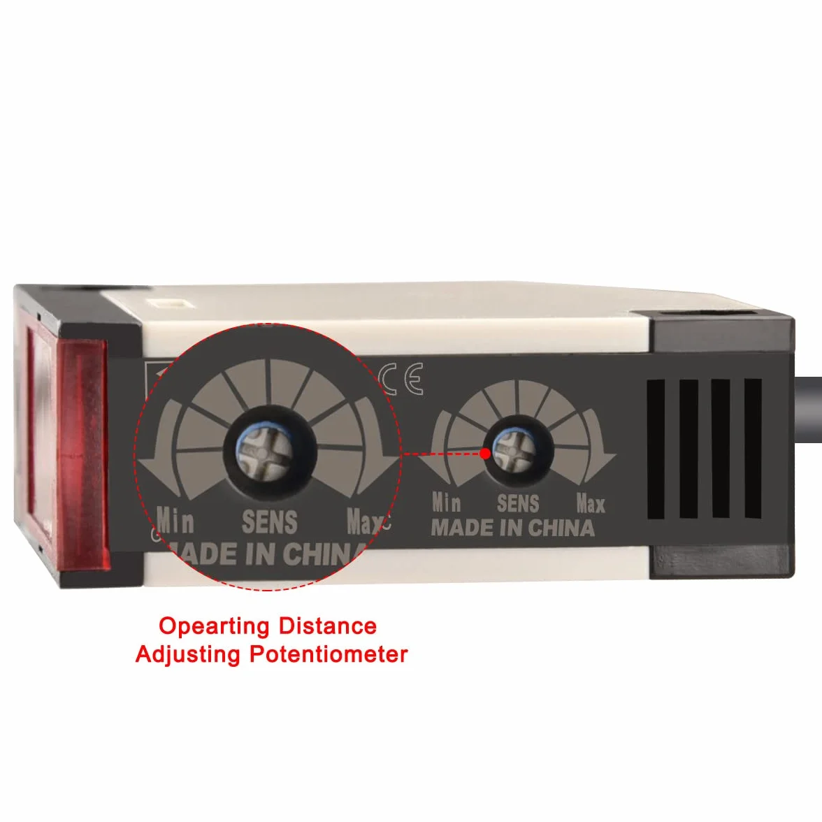 Heschen Interruptor fotoeléctrico, E3JK-R4M2, CA 90-250 V, tipo de reflexión de retroalimentación, distancia de detección de 4 m, con panel reflector