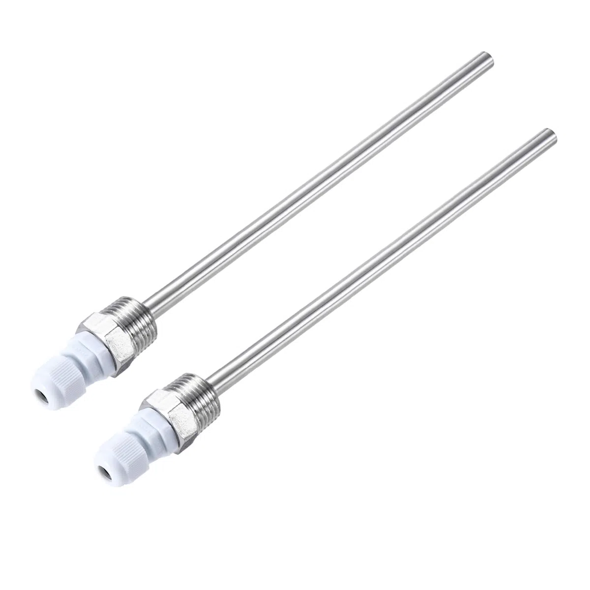 QUARKZMAN 2 Piezas 8mm Dia G1/2 Termopozo de Acero Inoxidable 304 sin Soldadura con Tuerca de Cable 200mm de Longitud para Fermentador de Cerveza, Blanco