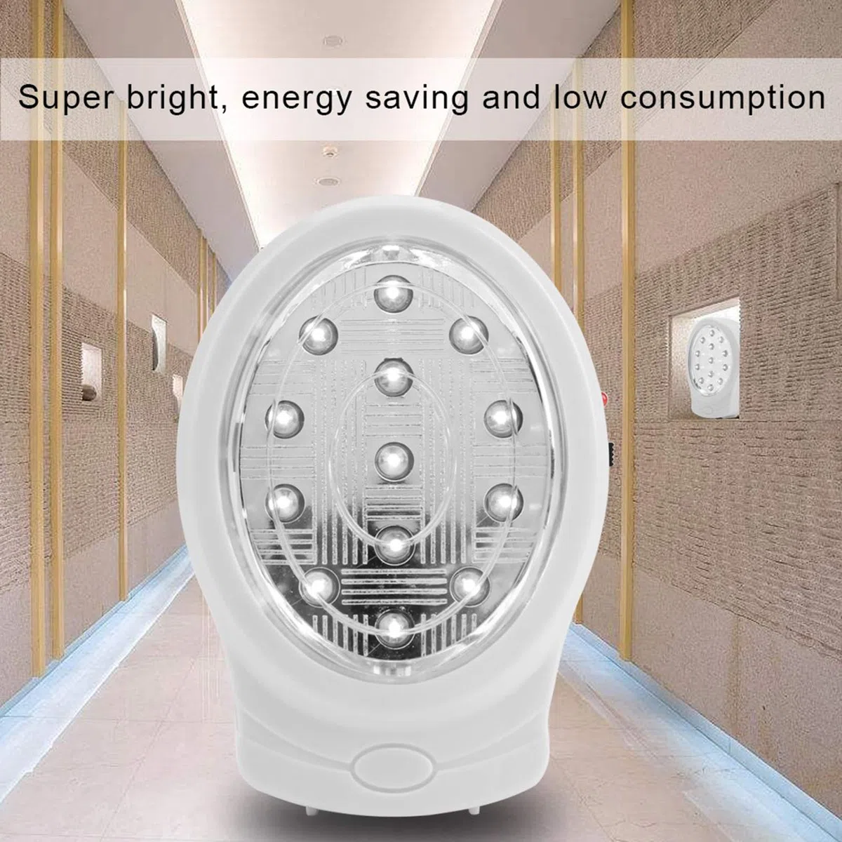 Greensen Lámpara de Luces de Emergencia para Corte de Energía Baja para Auto13, Luz de Emergencia Enchufable (Enchufe de la UE)