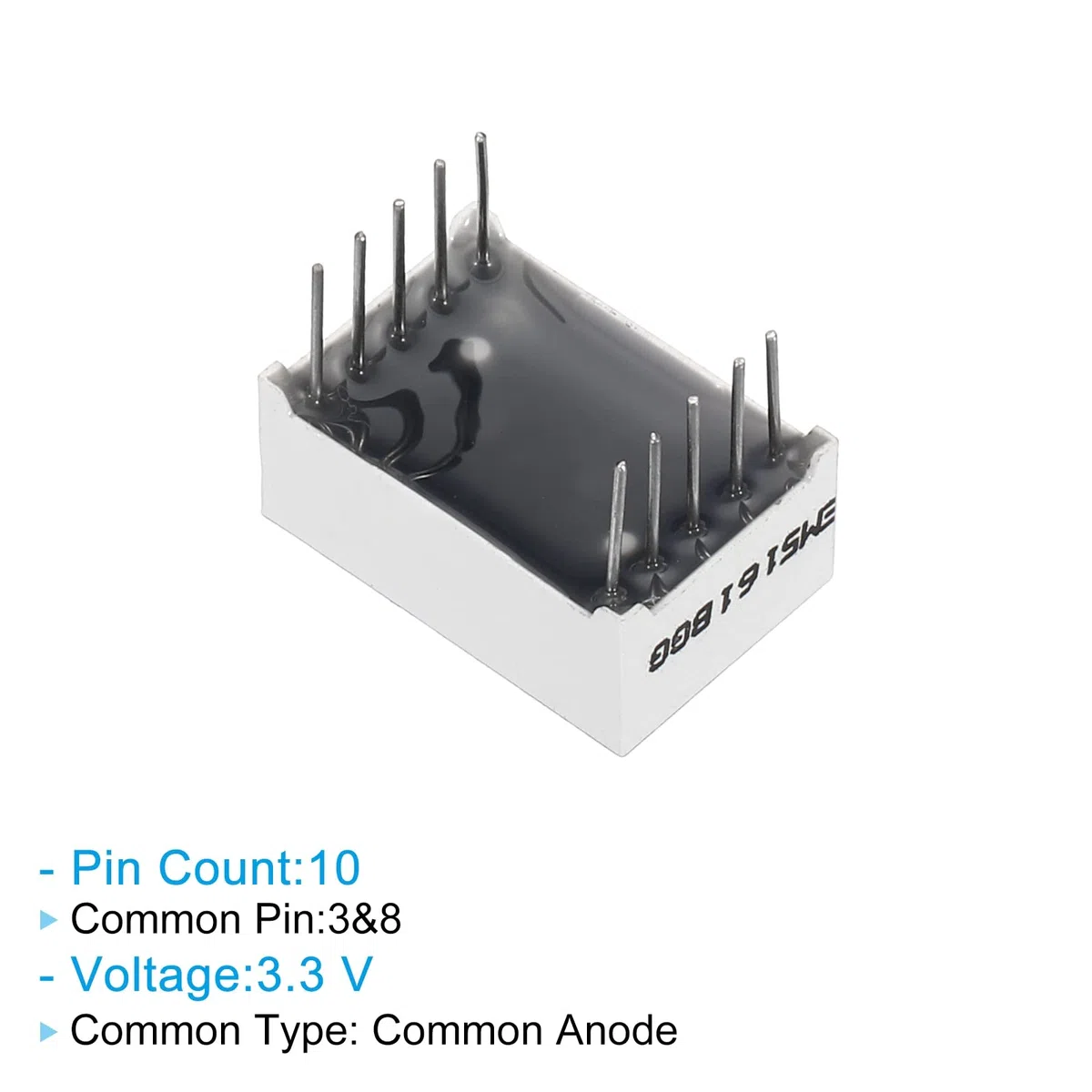 PATIKIL LED Pantalla Digital Tubo, 20 Paquete Común Ánodo 7 Segmento 10 Pasador 1 Bit 3.3V 0.56" Dígito Altura LED Pantalla Módulo para Electrónica Conductor Placa, Verde