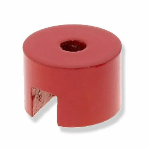 Imán de botón redondo AlNiCo Ø 25 mm, pintado de rojo - Temperatura máxima de funcionamiento 180°C - Fuerza 4,0 kg - Imanes industriales de AlNiCo